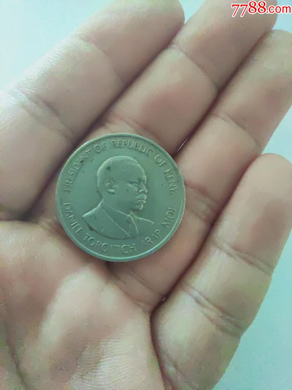 肯尼亚198*年1先令硬币-外国钱币-7788收藏