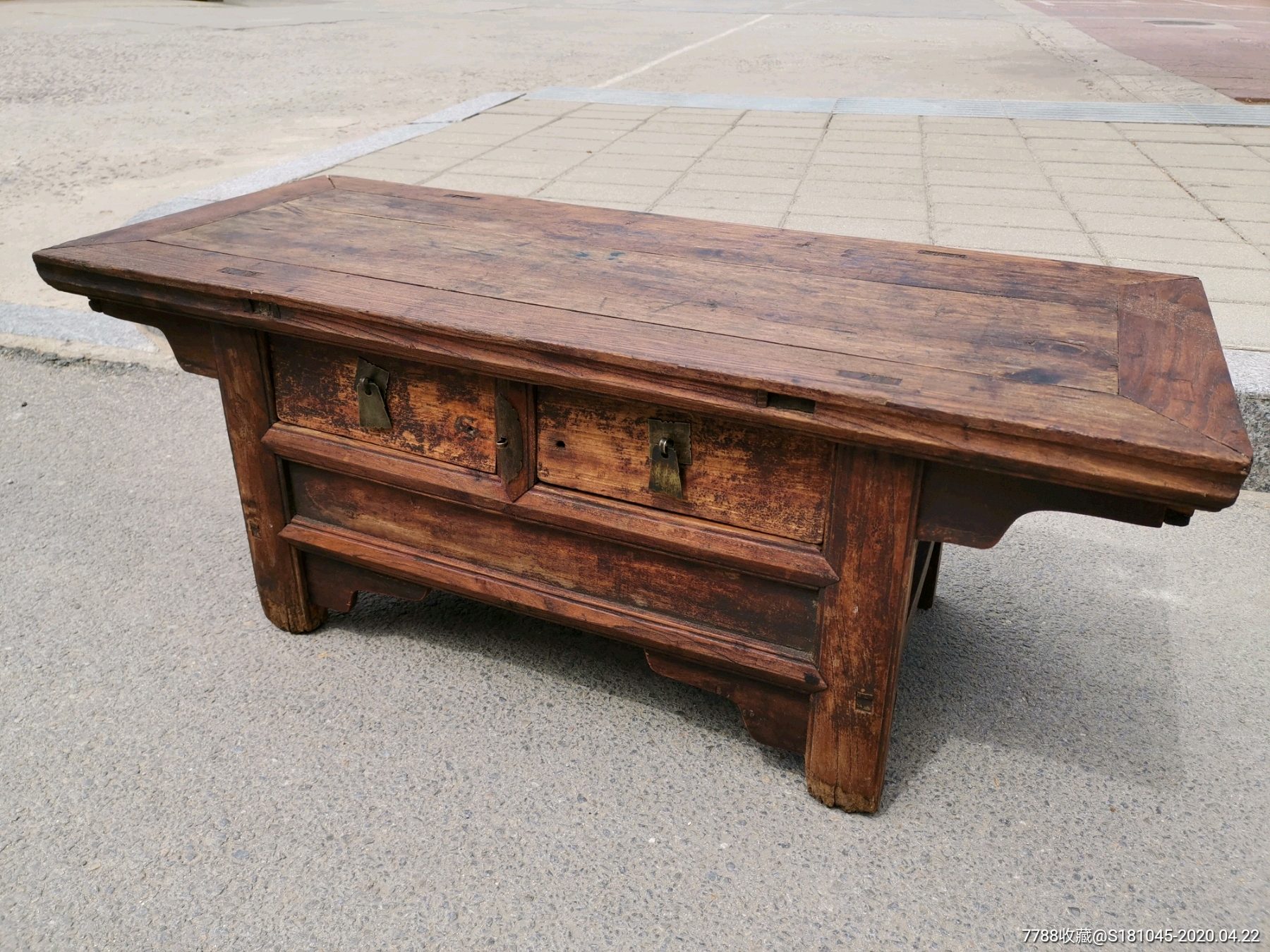 老榆木半桌炕桌一张