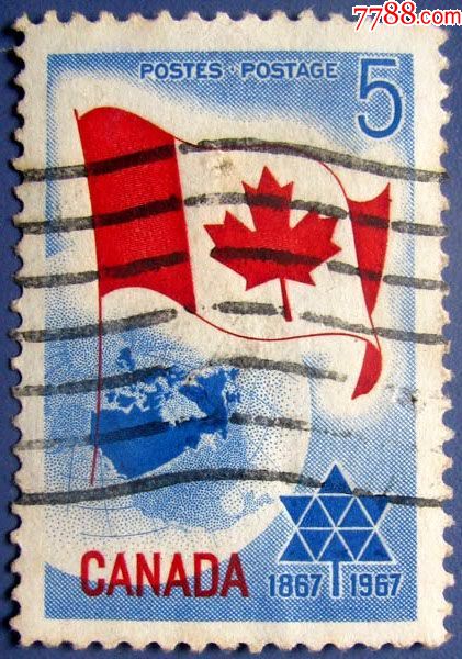 加拿大枫叶国旗和地球加拿大邮票外国邮票甩卖实拍店内更多