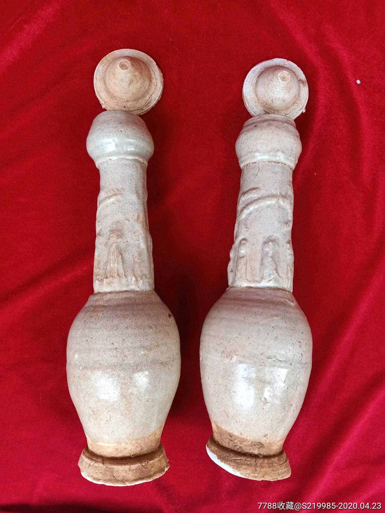 宋代影青花瓶一对,包真包老假一赔十,青白瓷/影青瓷_第2张_7788青白瓷