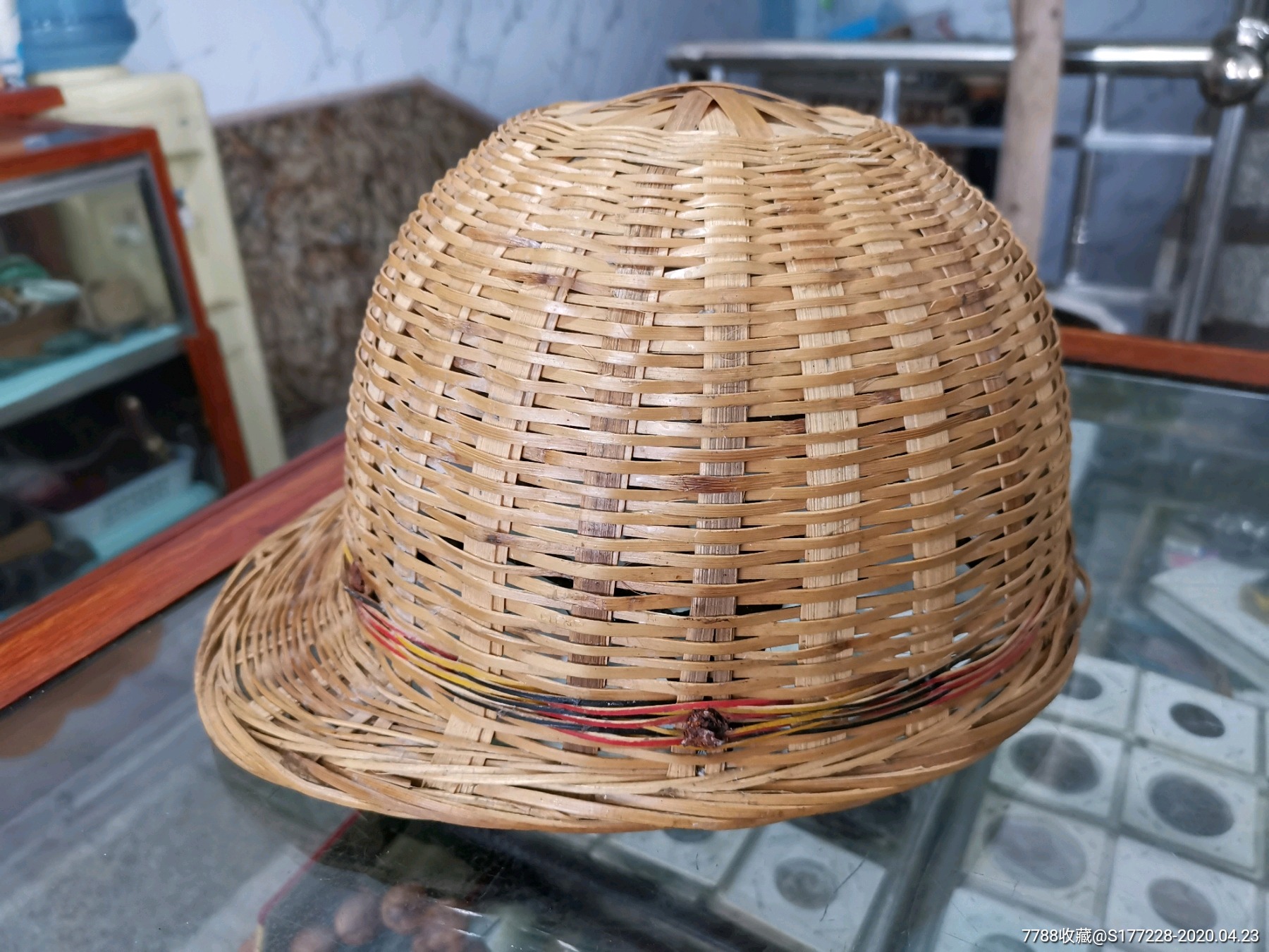 老竹编矿山安全帽一个