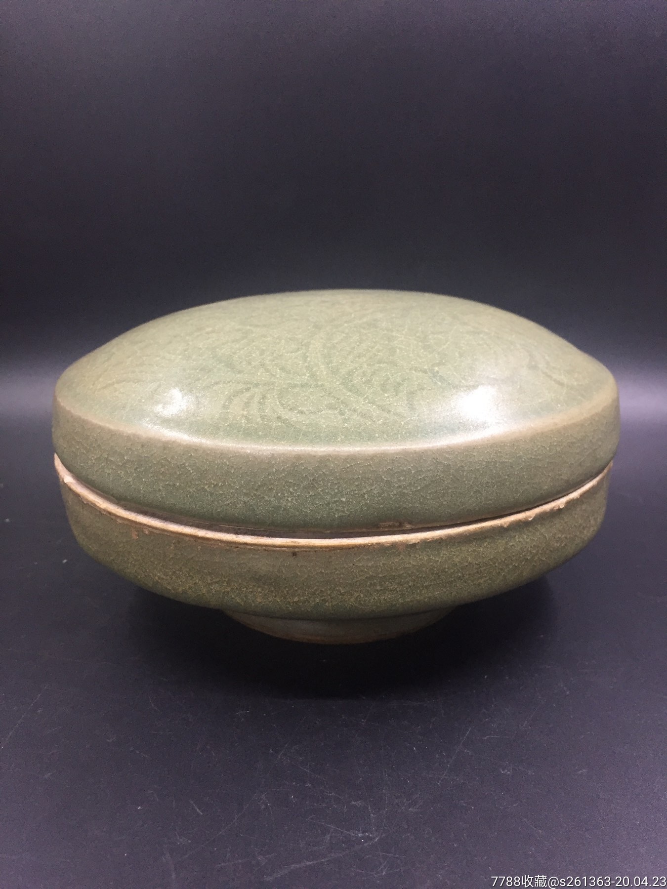 龙泉刻花大捧盒_青瓷/秘色瓷_收藏价格_鉴定交易_7788瓷器网