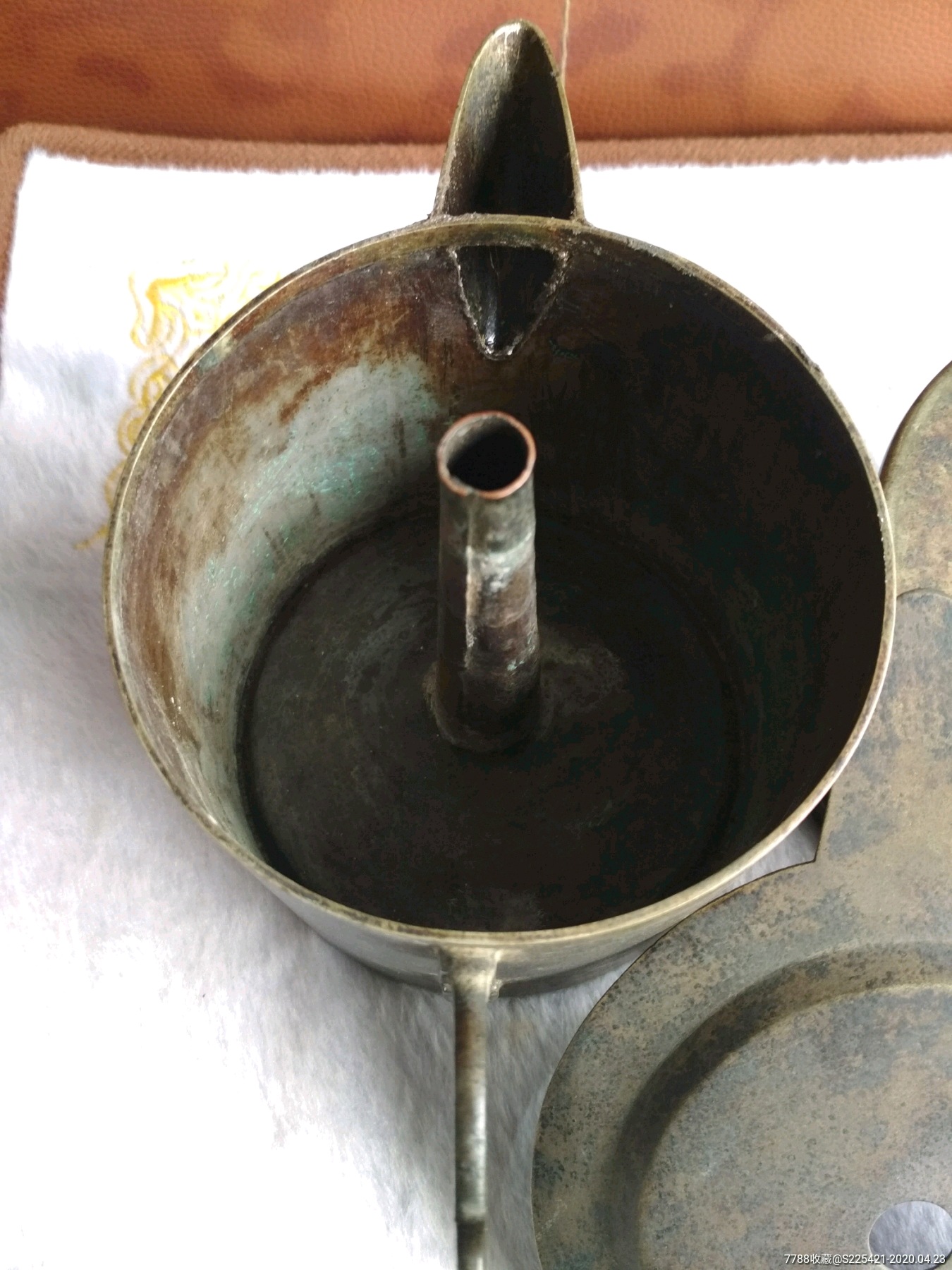 民国时期铜质三联套温酒器皿