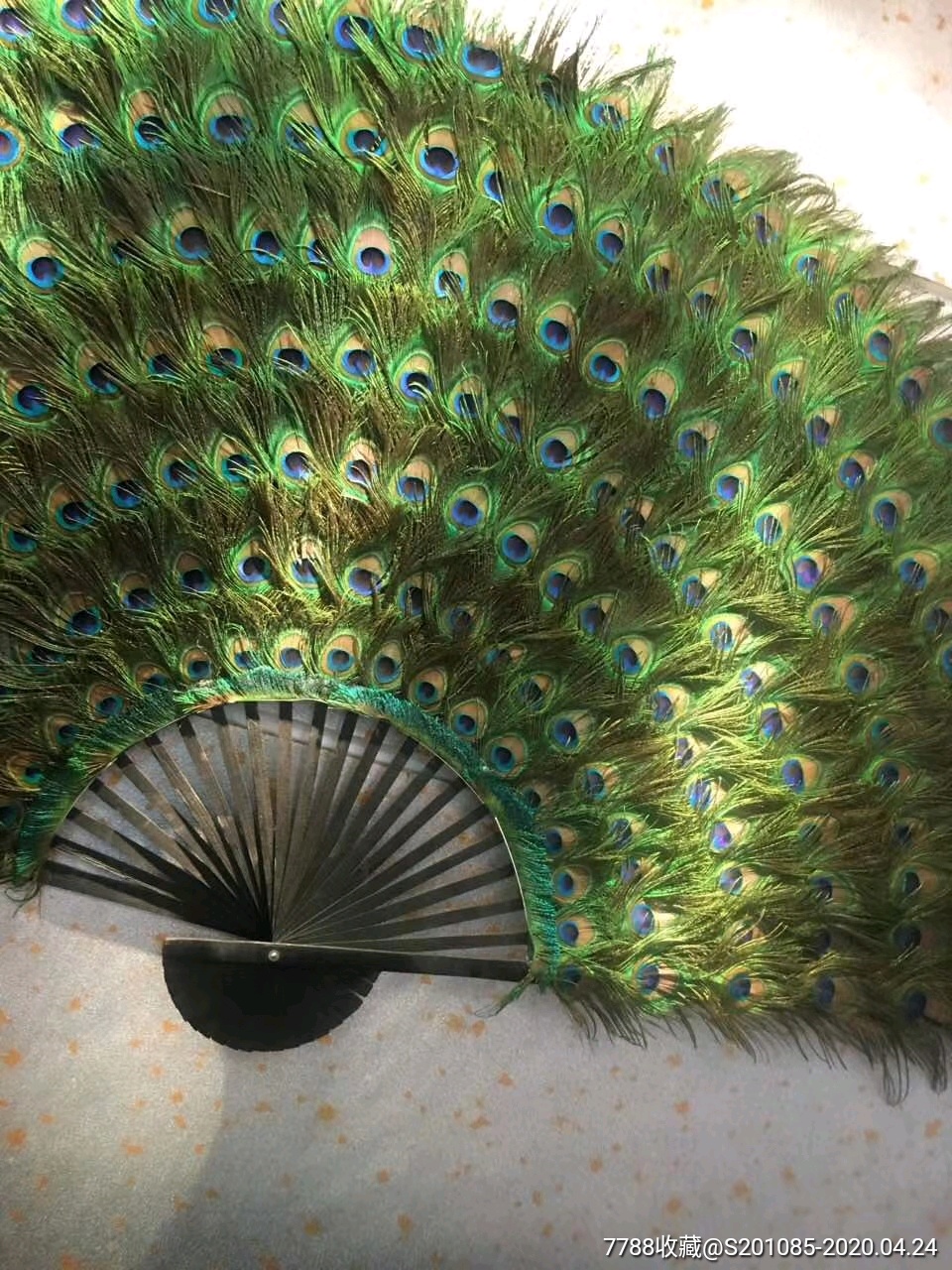 孔雀羽毛扇家居装饰高端大气上档次