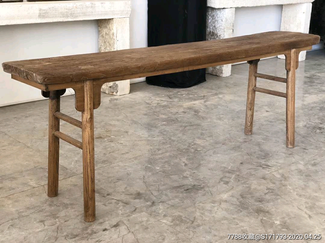 民俗老物老榆木条几