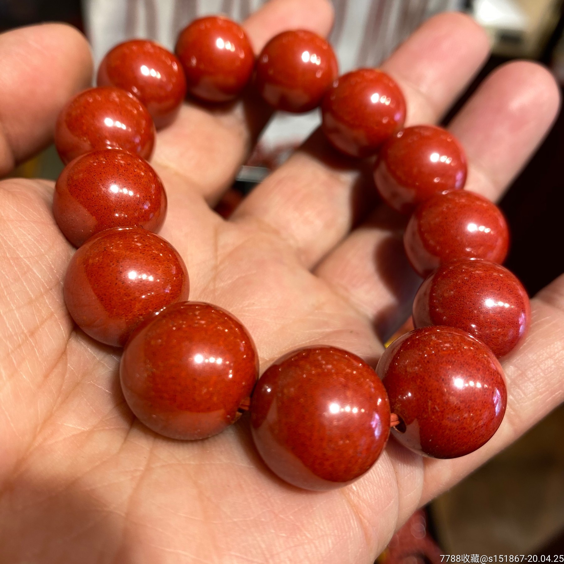 帝王朱砂手串,重133克