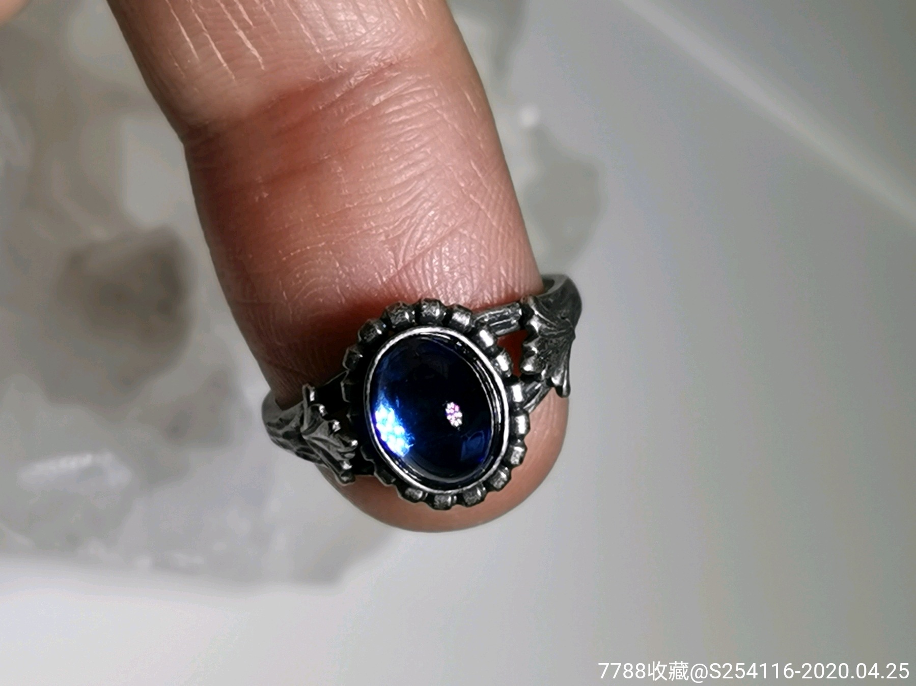 日本复古风琉璃戒指nelody刻印开口戒指重2克戒面宽11mm特价58不包邮