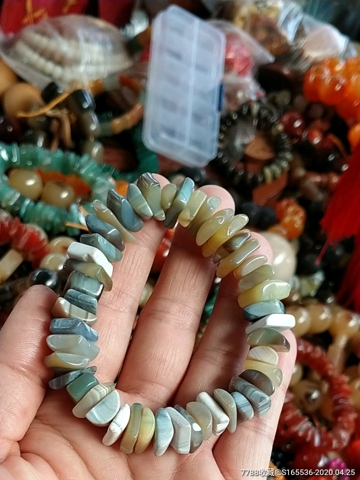 玛瑙随行隔片玉石个性环保手串,纹理清晰可见漂亮大方多省包邮