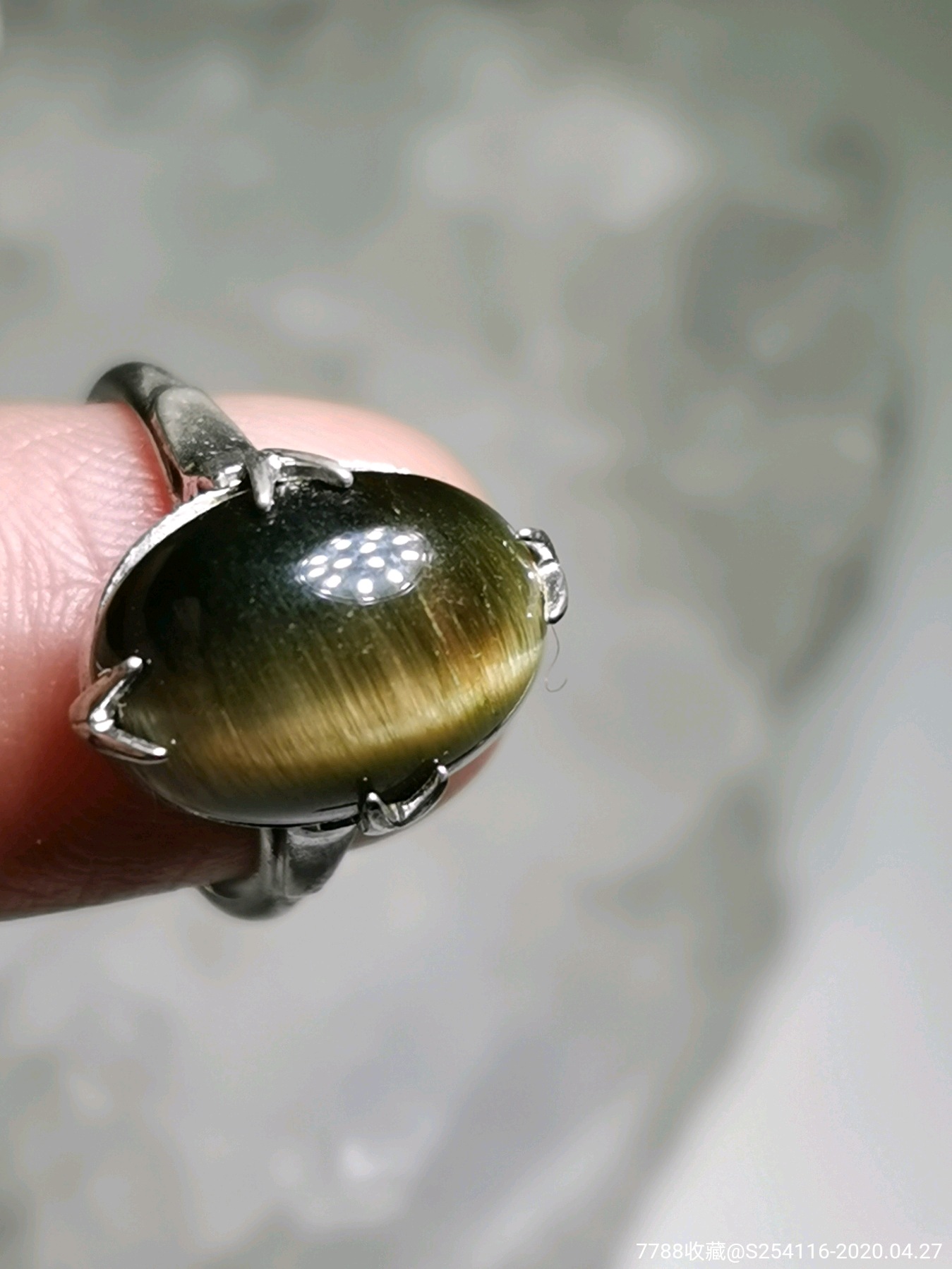 日本精制猫眼石戒指11号戒面1215mm重27克特价98包邮ac245