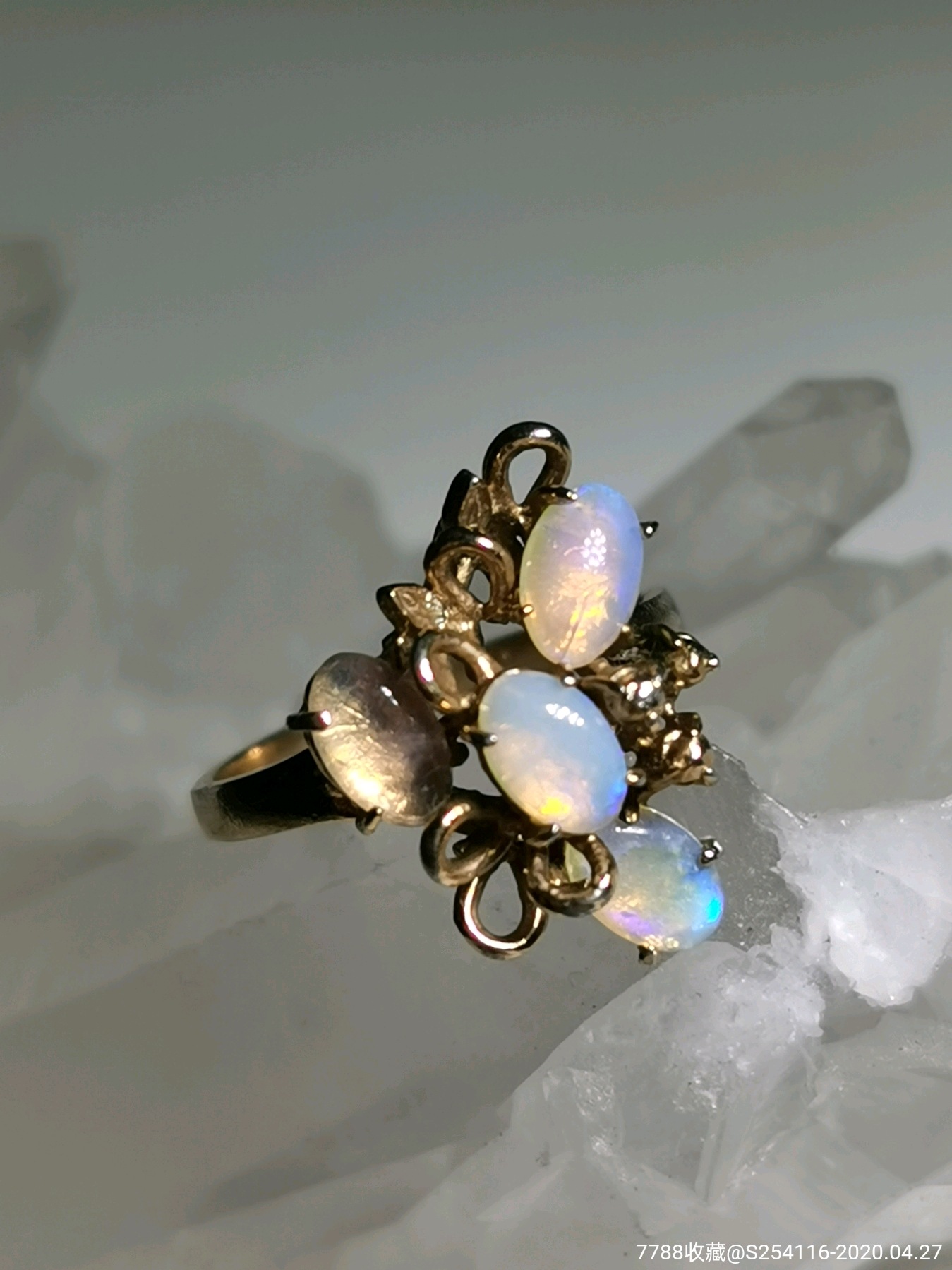 日本精制欧泊戒指14号戒面欧泊1419mm重27克特价180包邮ac227