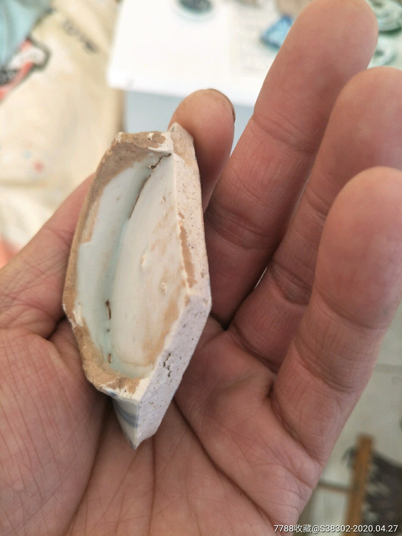 明代青花人物纹仙人乘槎标本临清运河古玩店万枚瓷片标本馆_价格66.