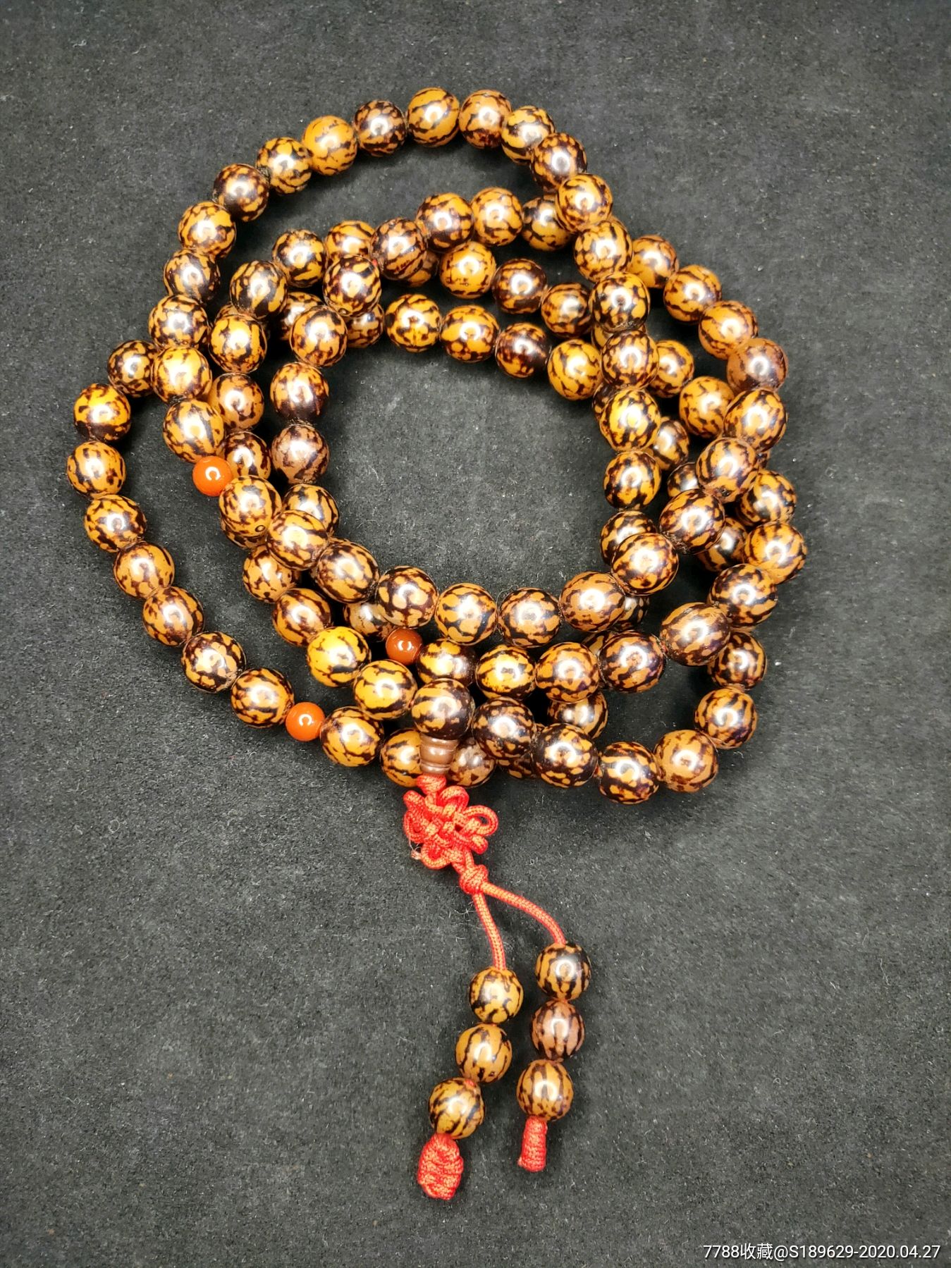 虎纹菩提珠链