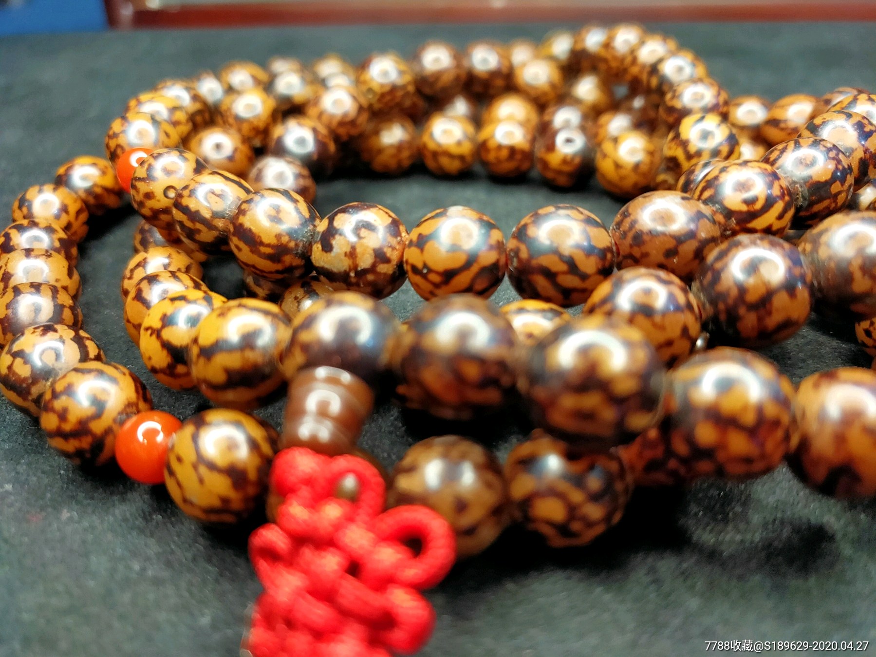 虎纹菩提珠链