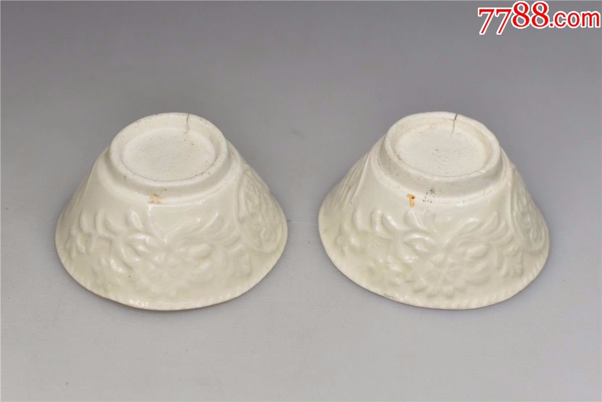 德化窑小杯子茶道茶杯瓷器杂项摆件古董白瓷对儿杯茶具
