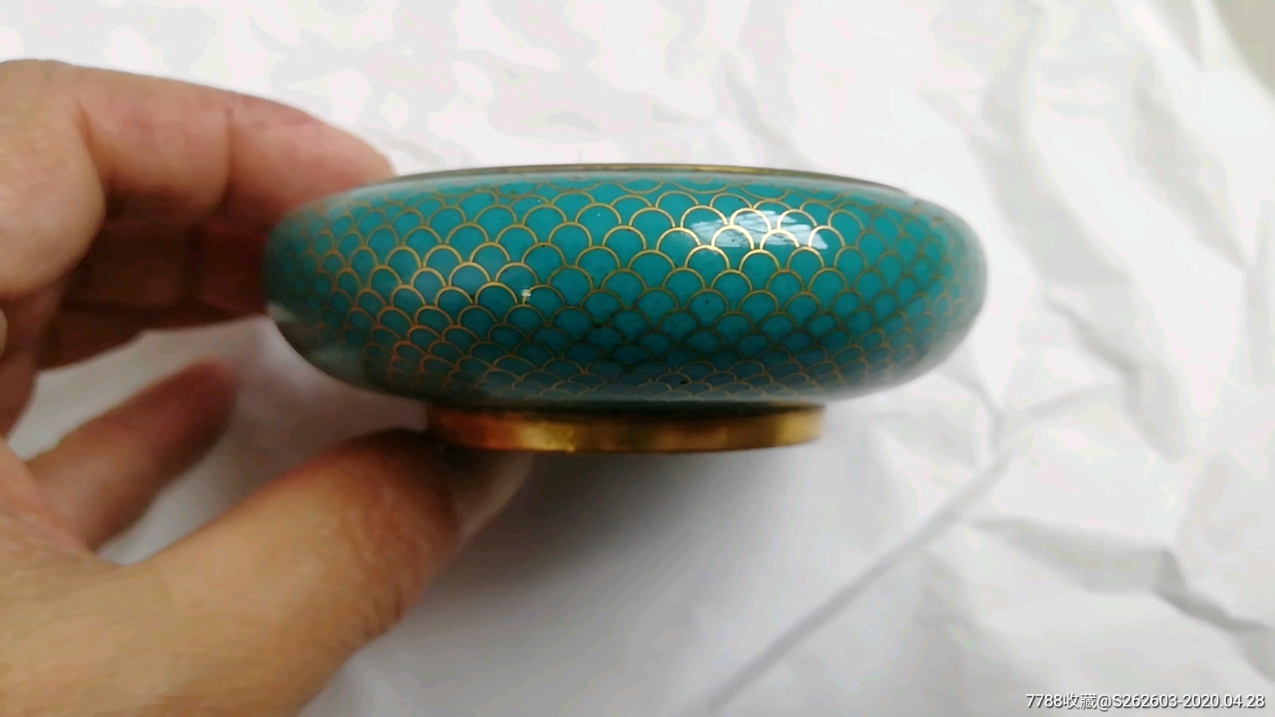 清末镏金景泰蓝云纹笔洗