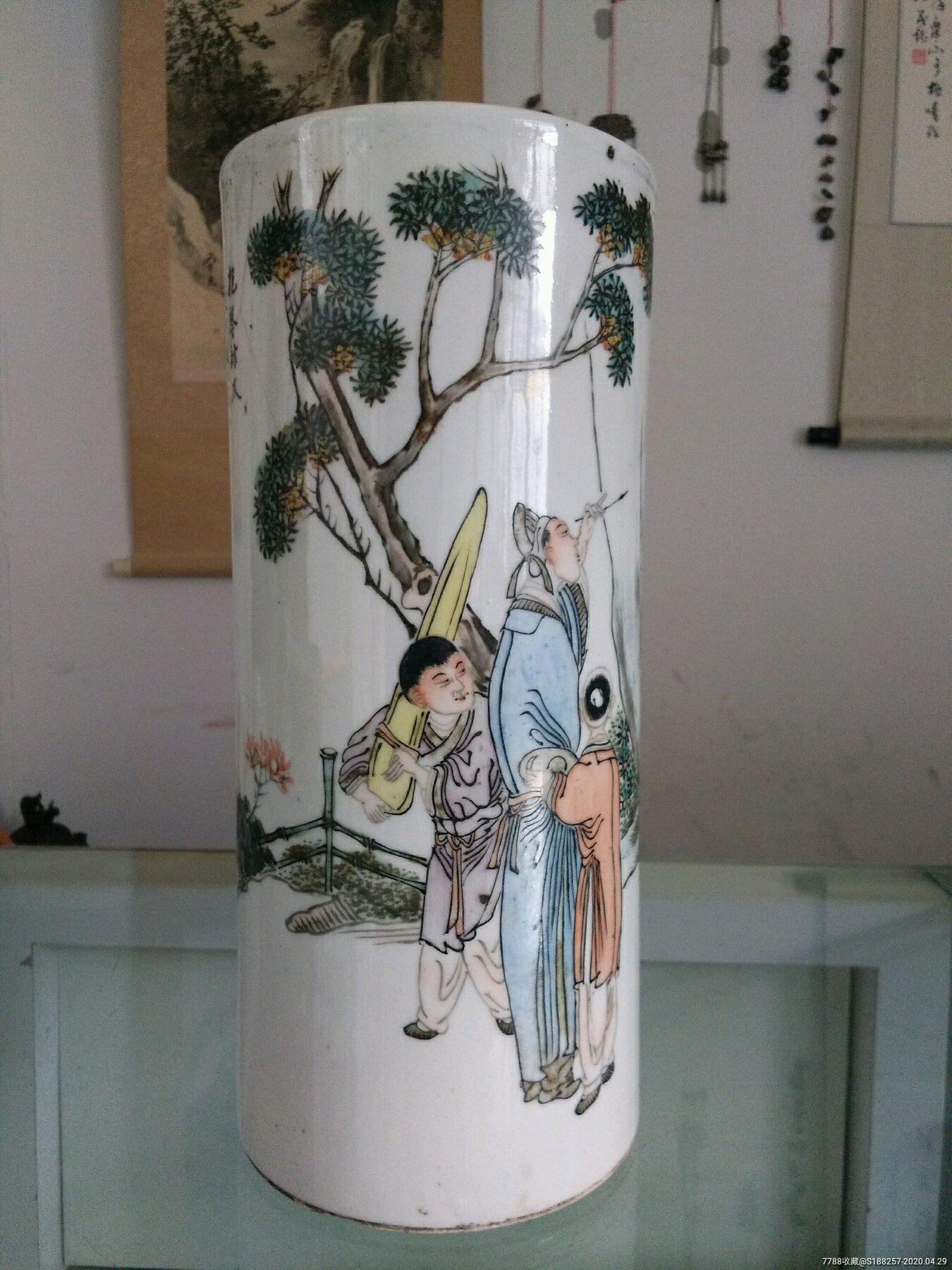 民国小名家杨步云大底人物帽筒