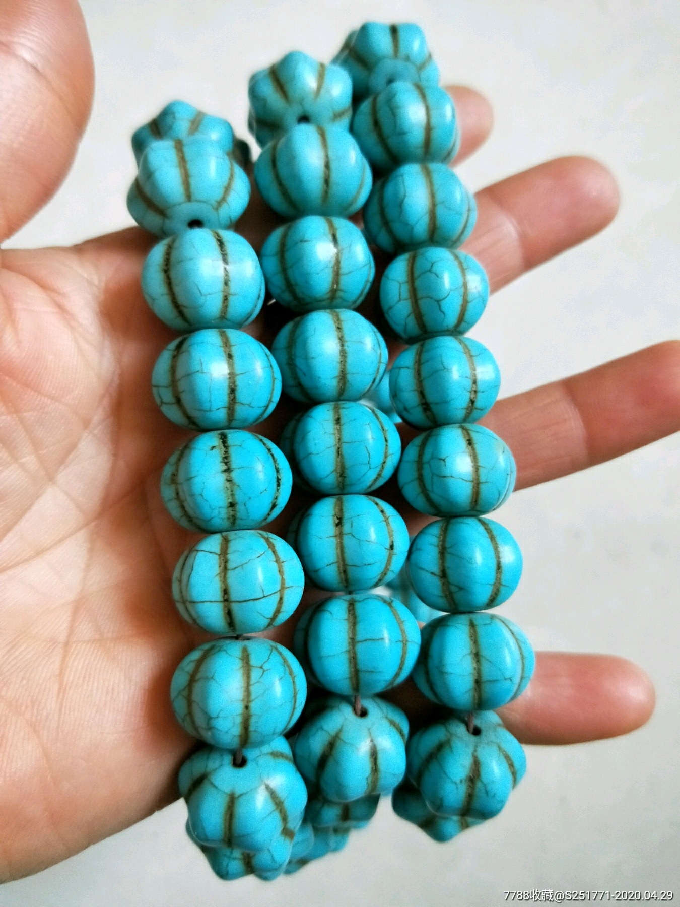 清代绿松石珠子一串