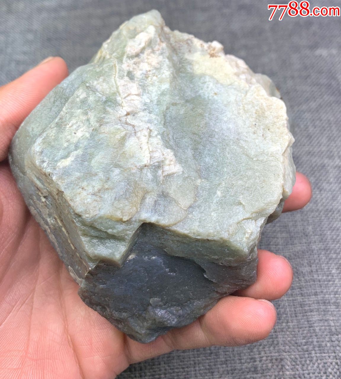 3844和田玉老坑山料糖色青花墨玉三色原石635克
