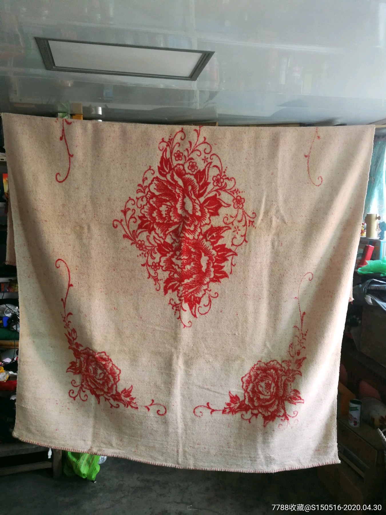 老式印花棉毯子