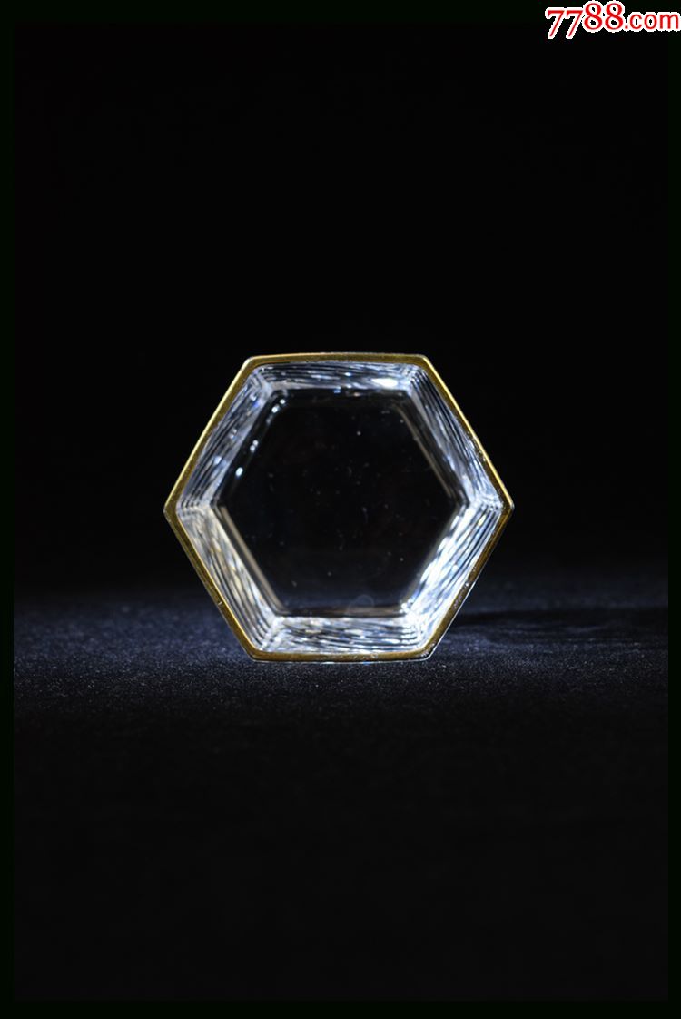 日本古董江户切子角小钵五客揃hoya水晶玻璃茶杯茶具套装礼品包邮