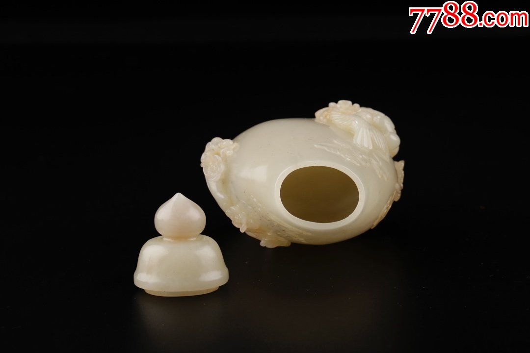 清代,和田白玉喜上眉梢赏瓶