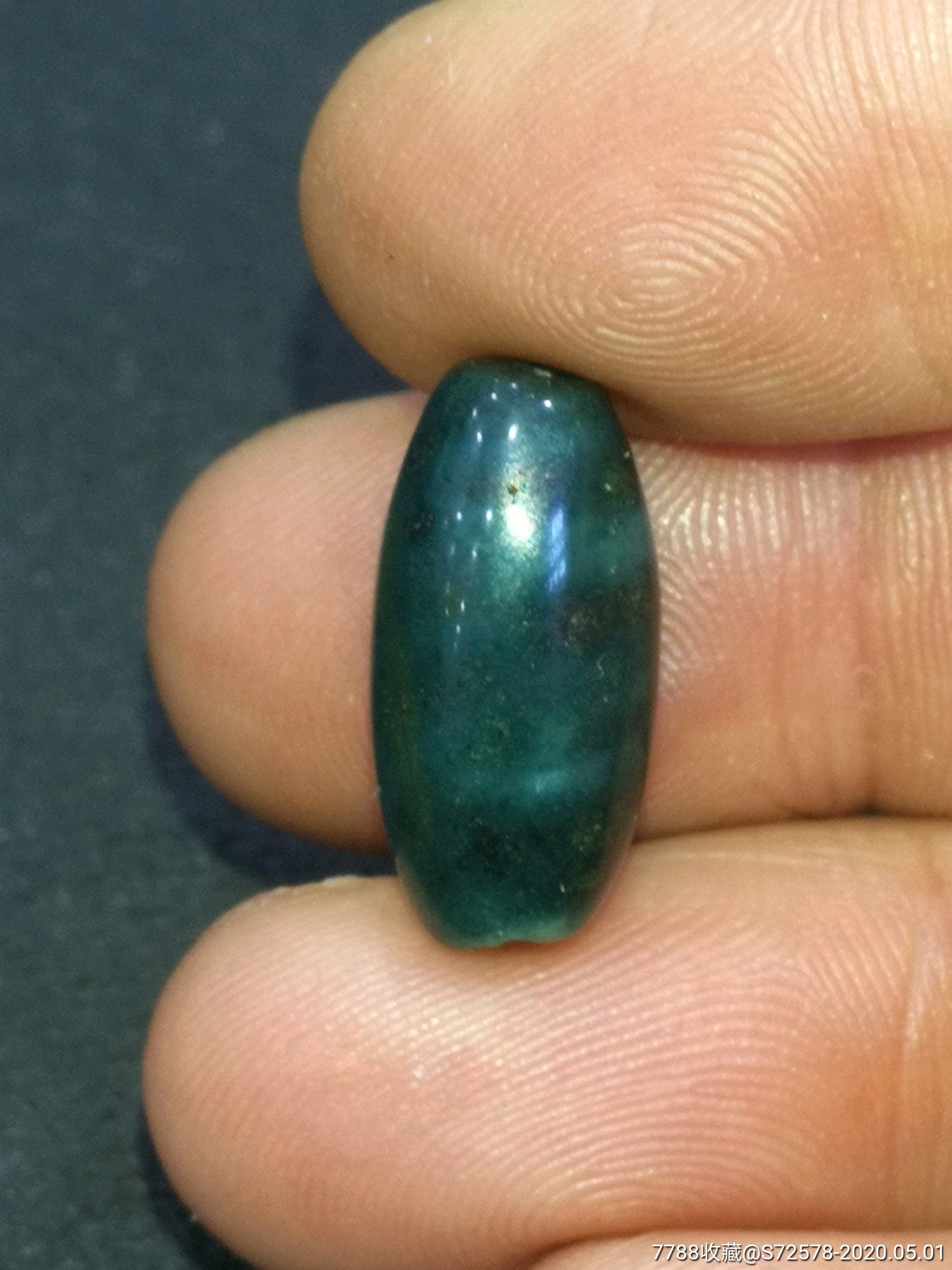 阿富汗绿玛瑙古珠