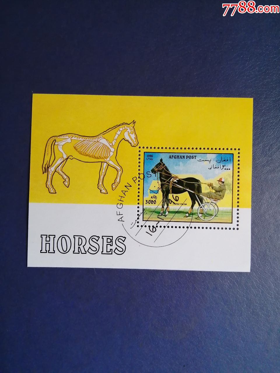外国邮票阿富汗邮票1996年马小型张(盖销票)