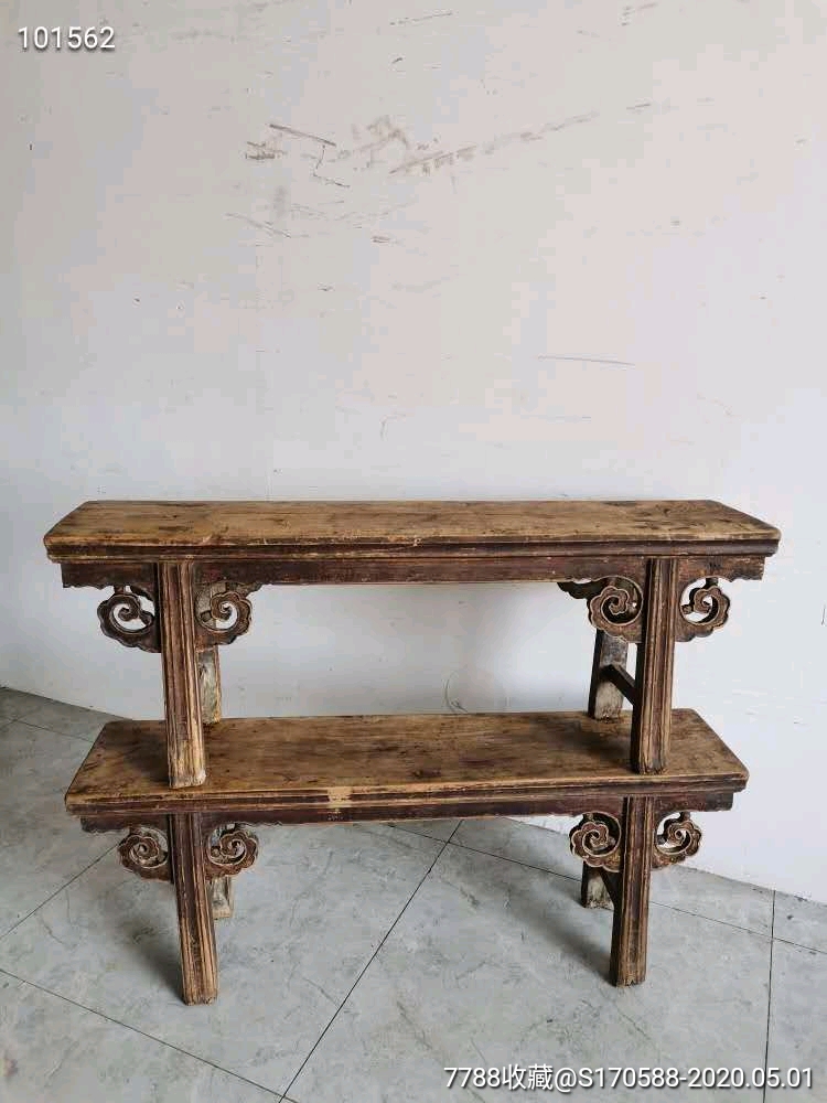 清朝长凳一对核桃木整板