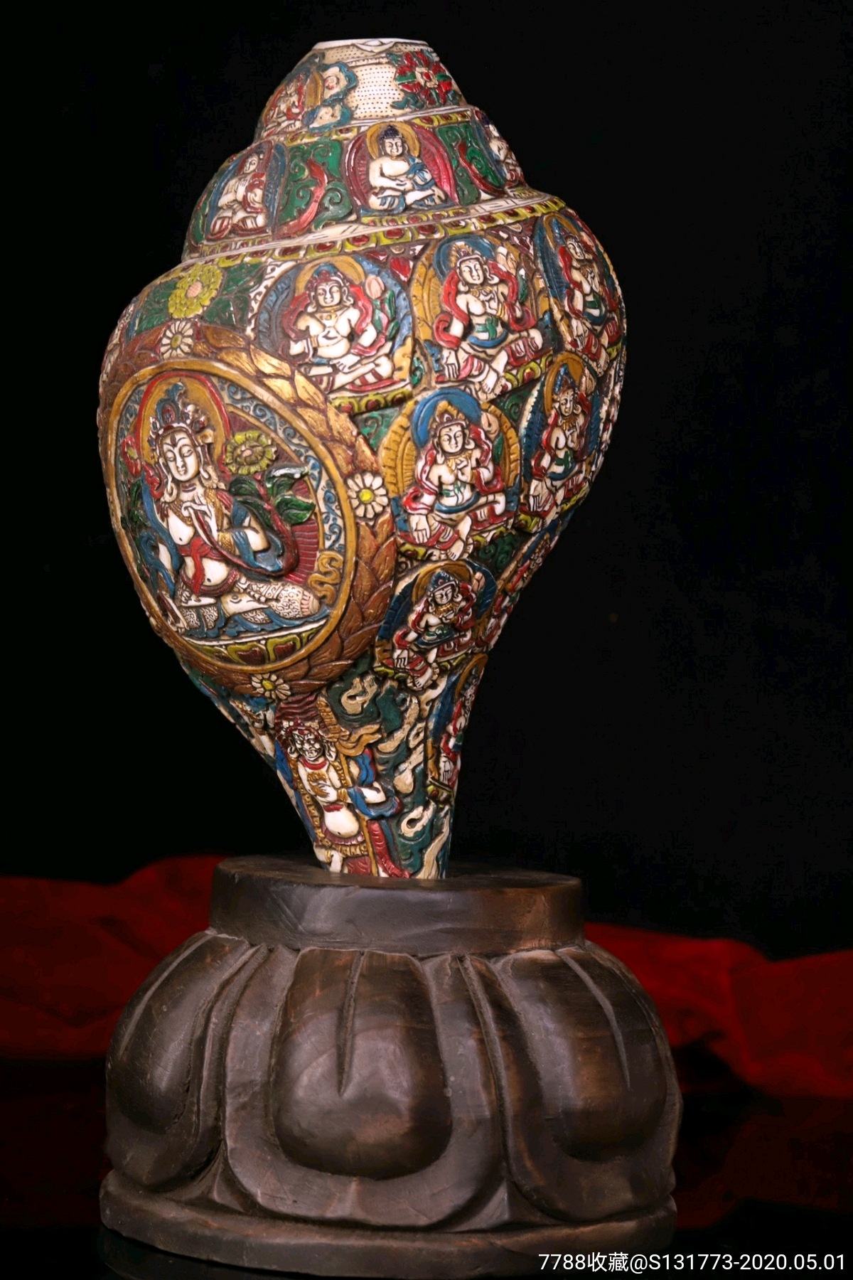 藏密法器 法螺 白海螺