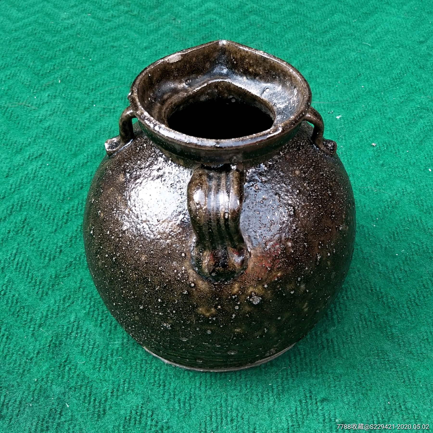 明代酒壶手工黑陶黑釉两系罐