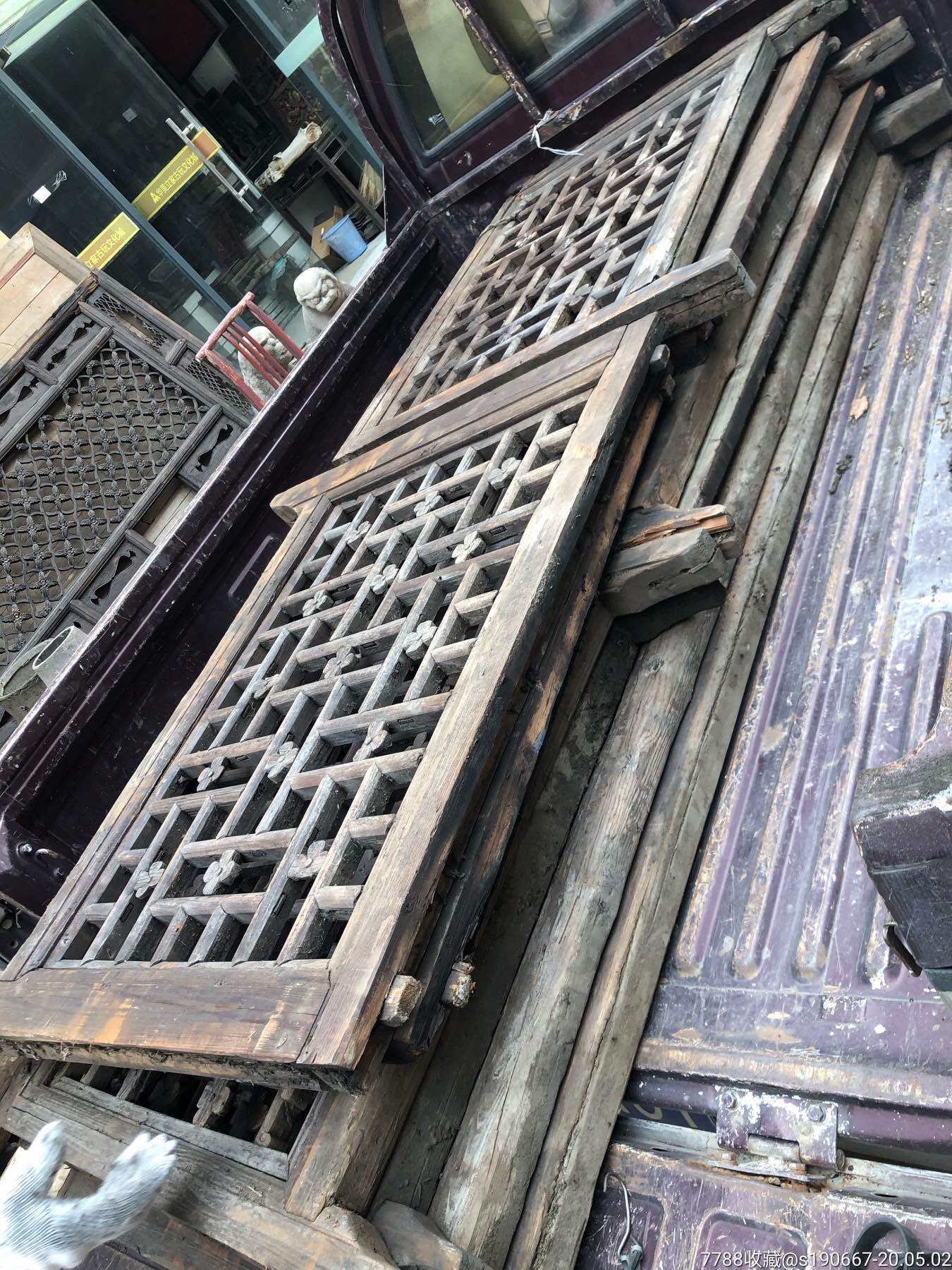 鼎盛围栏木雕老木雕老物件