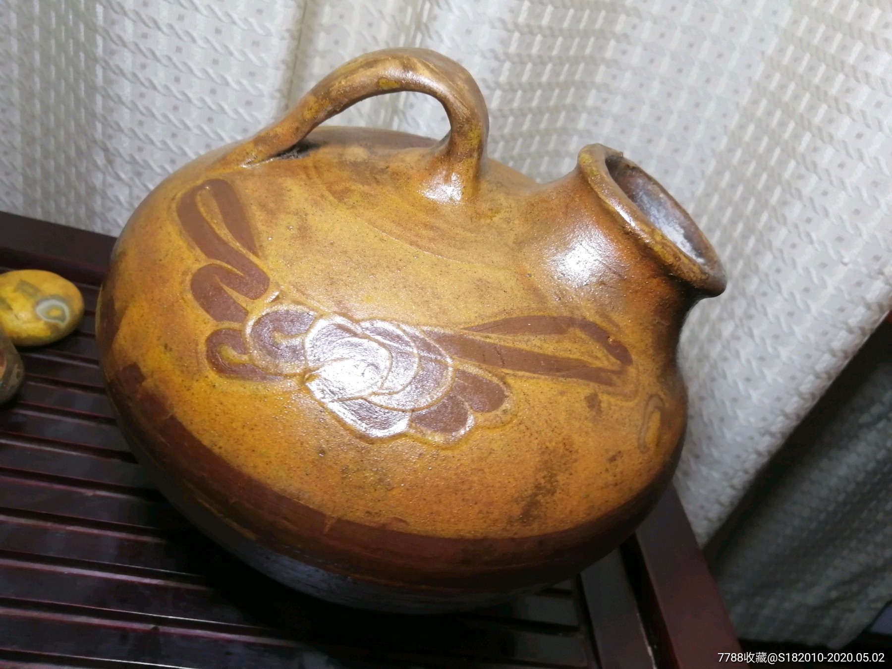 老物件!晚清民国时期马口窑老夜壶虎子!