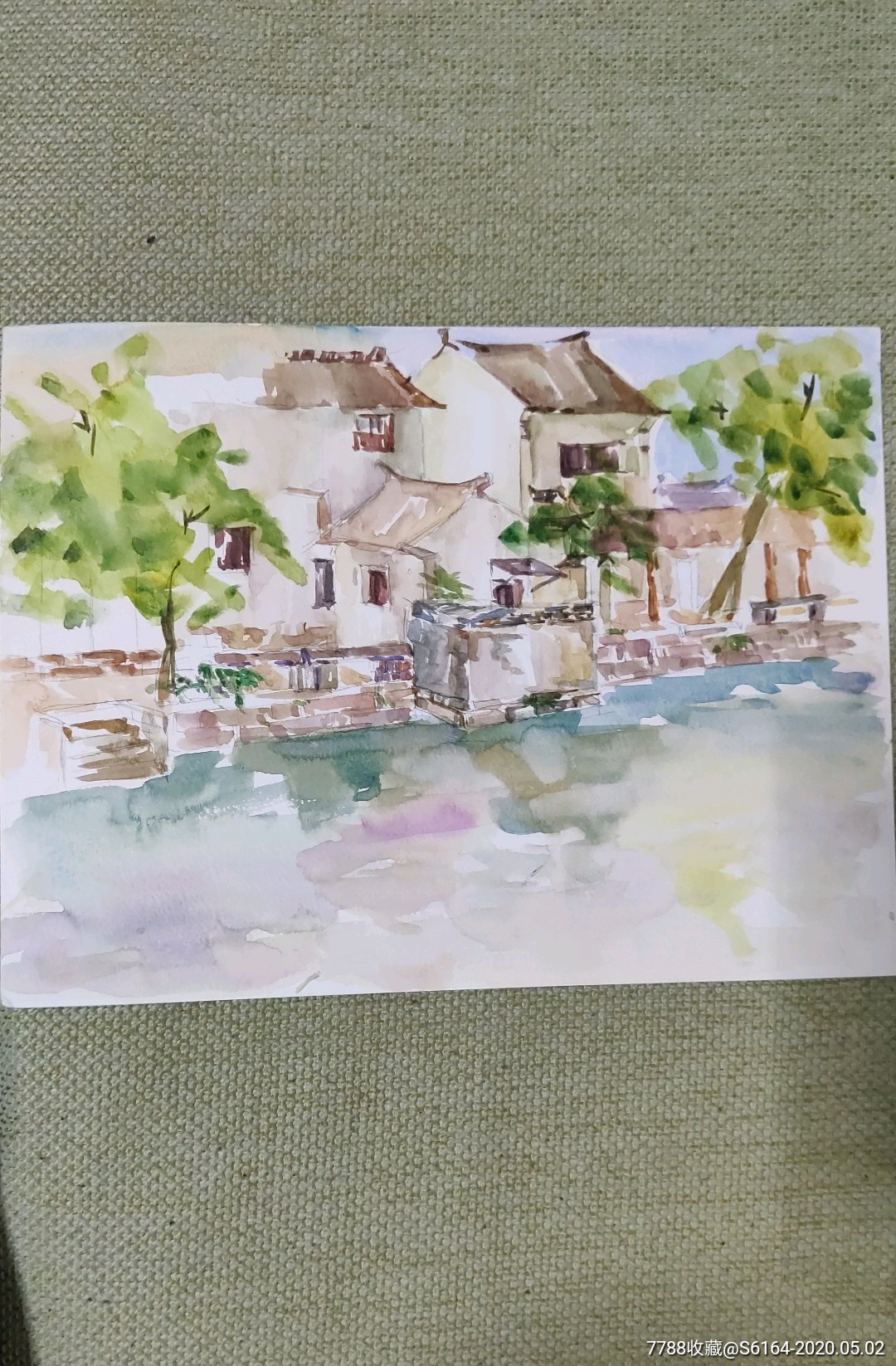 西安美院流出—风景老水彩画《江南水乡