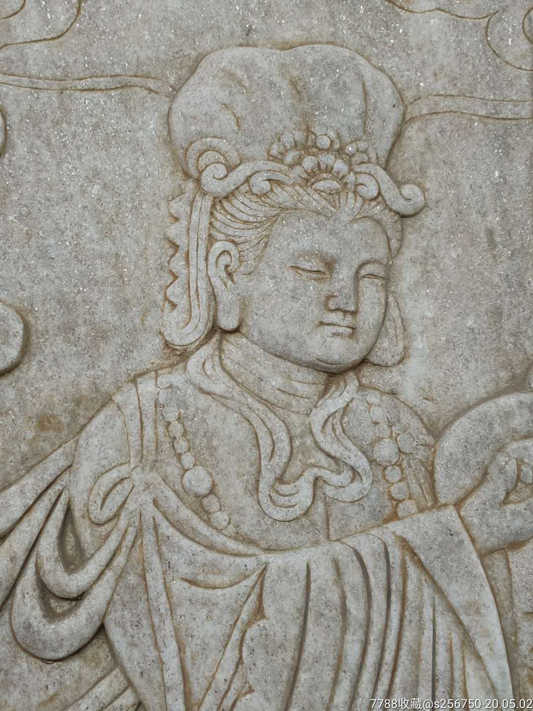 汉白玉舞乐侍女图石板高浮雕雕工精美漂亮人物刻画形象逼真全品成色见