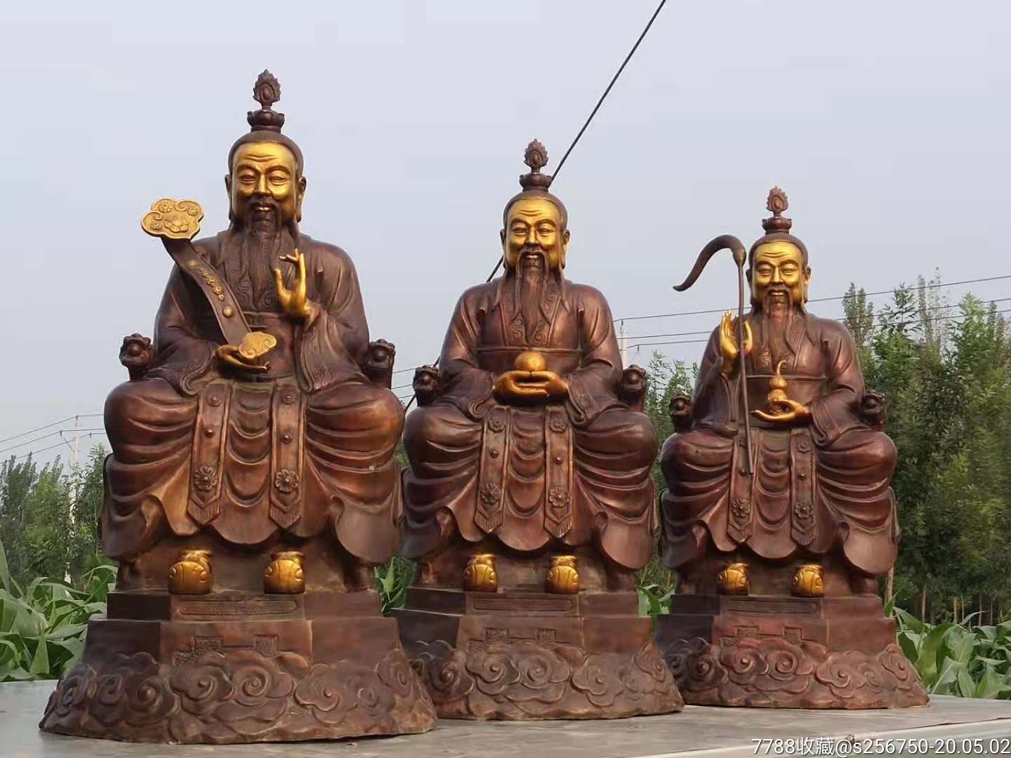 天尊 材质~黄铜 三清,道教用语,指道教所尊的玉清,上清,太清三清境