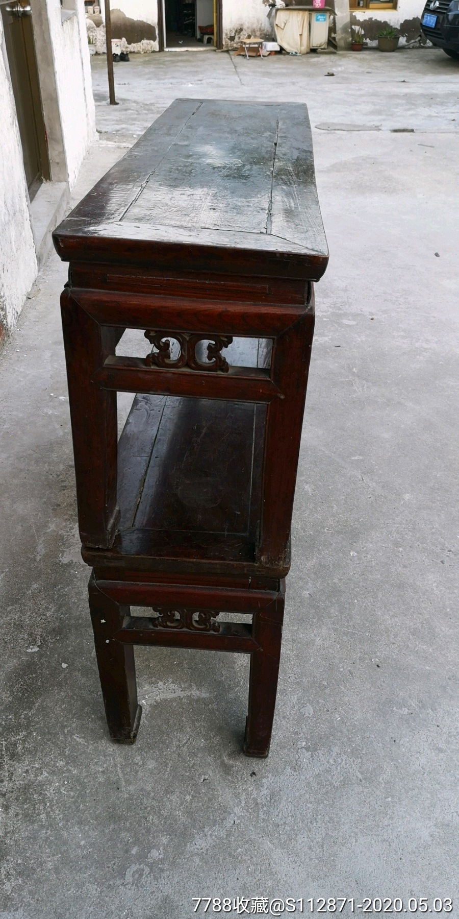 清末民国榉木春凳一对包老保真
