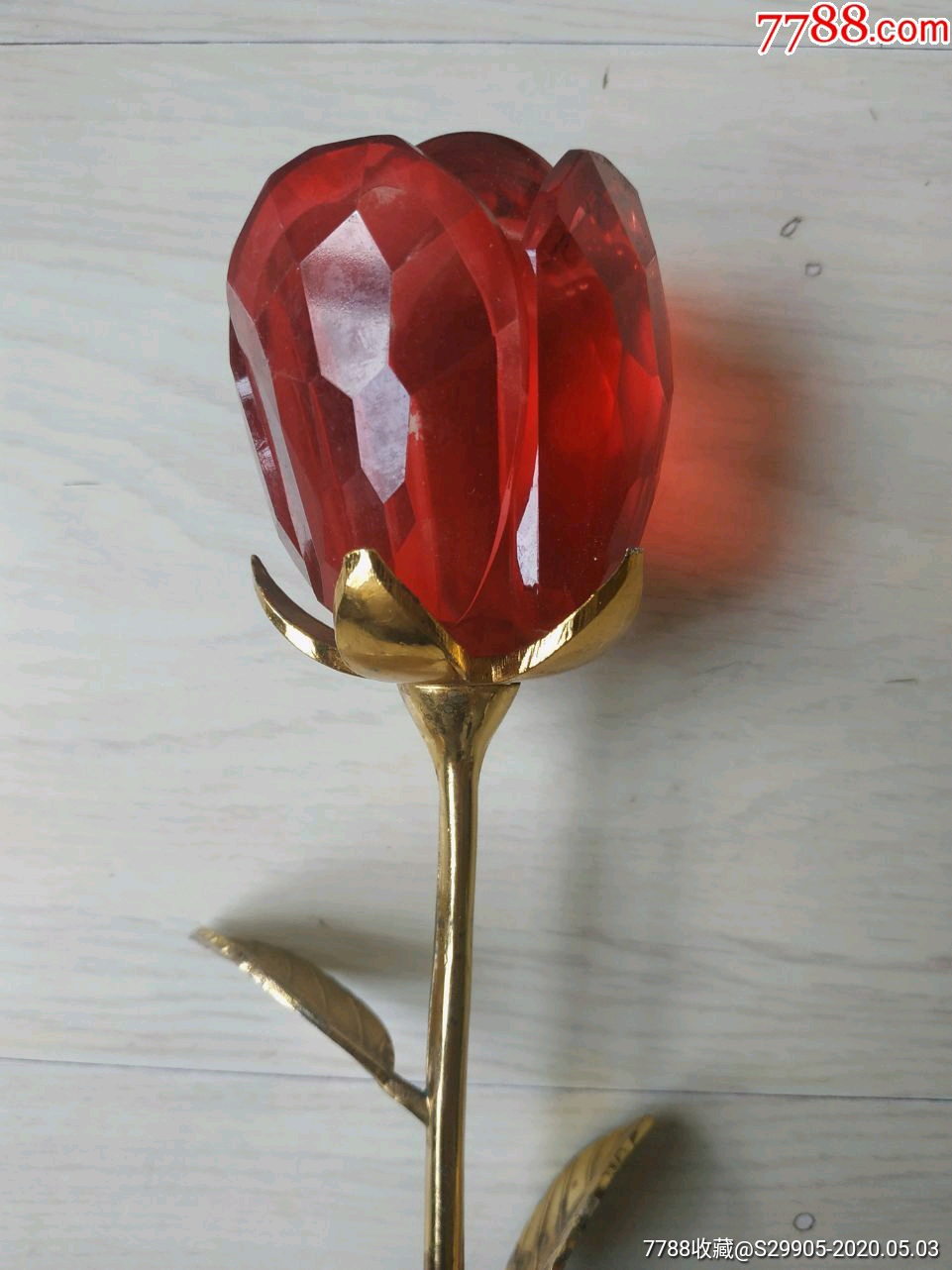 清代琉璃鎏金玫瑰花