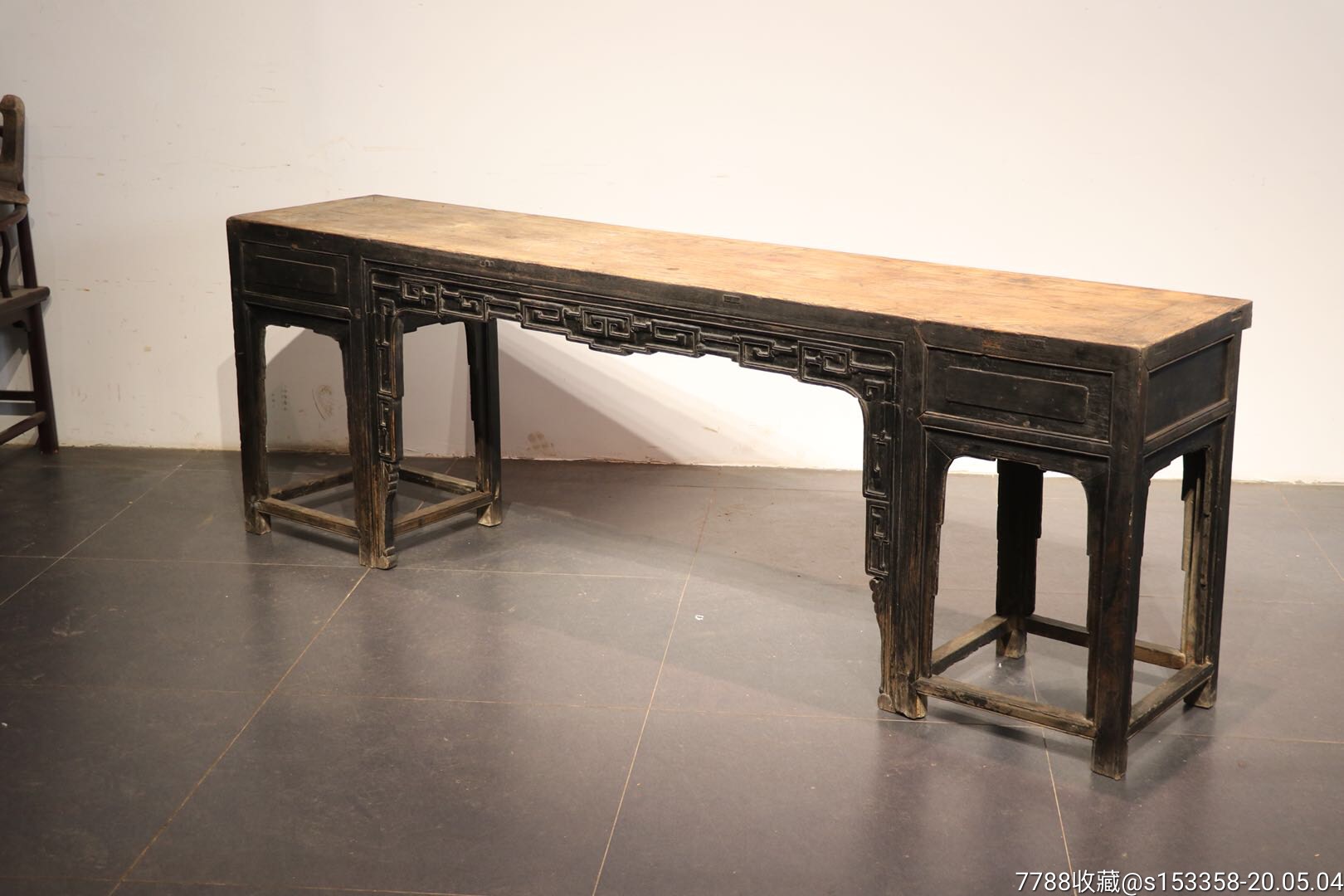 清代,一体式架几案造型,平头案.