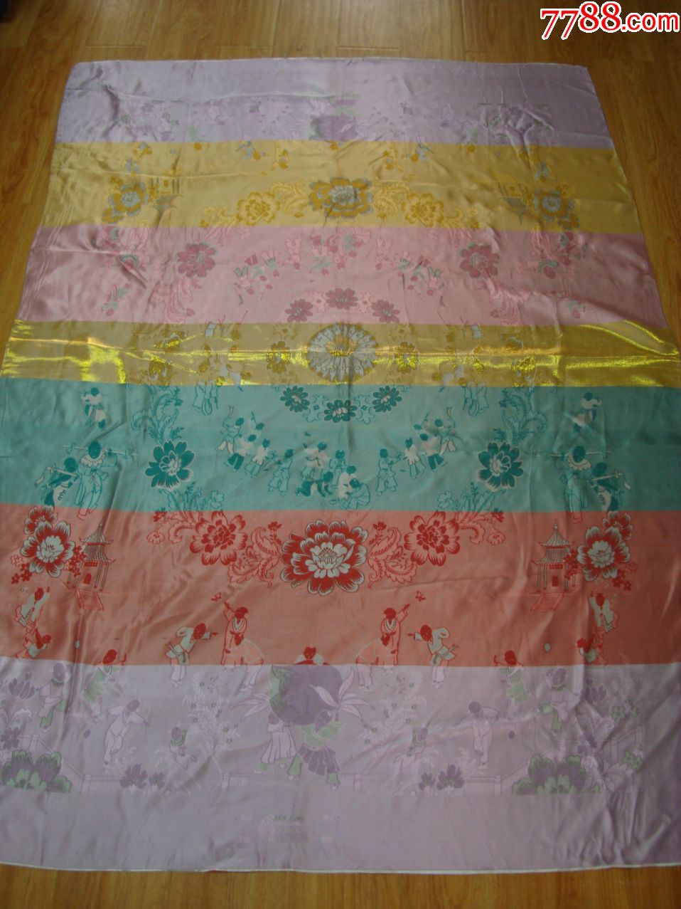 全新被面百子图――杭州乾元绸厂――尺寸132米宽x194米长