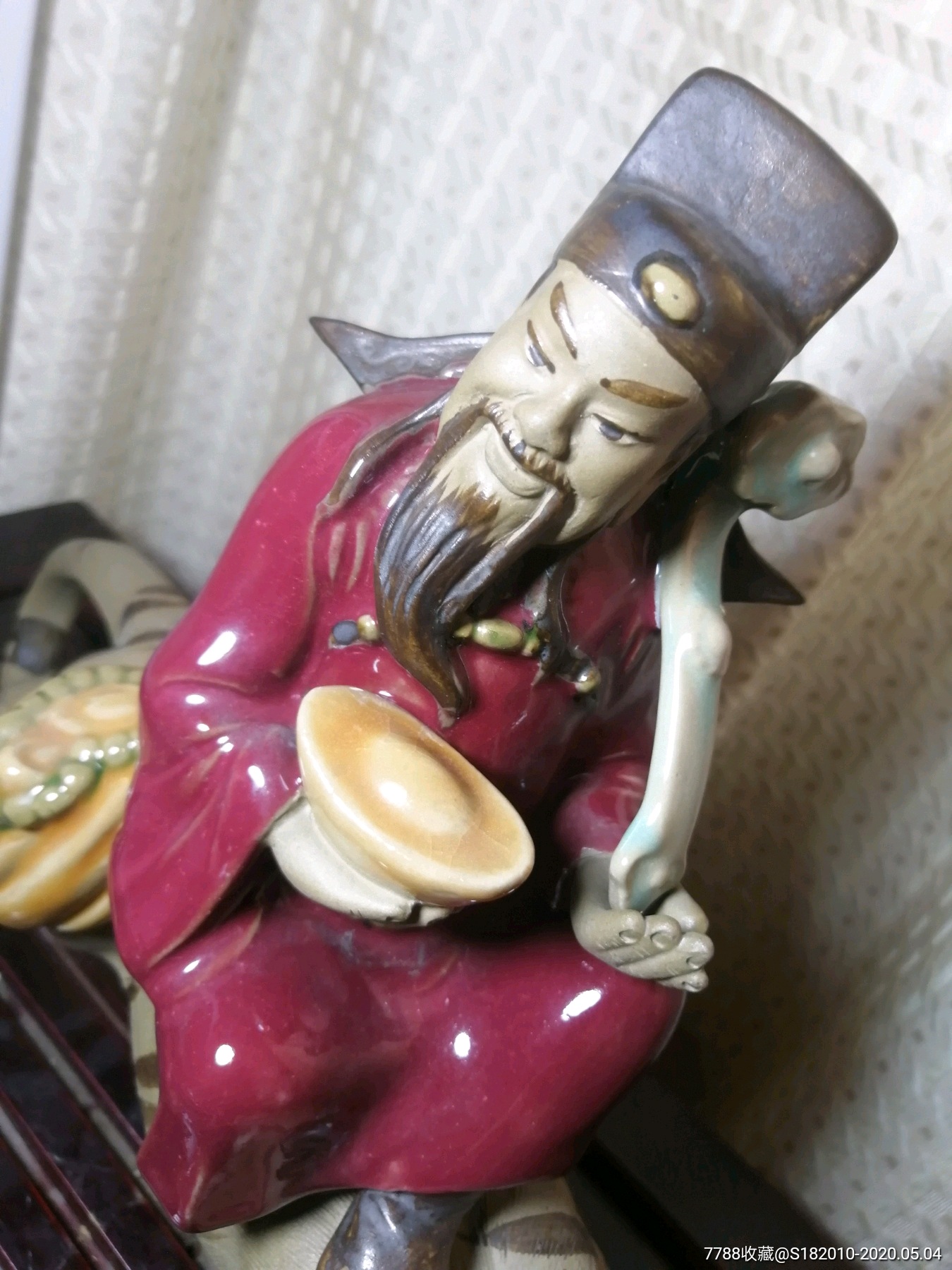 石湾窑财神骑虎名家款美品