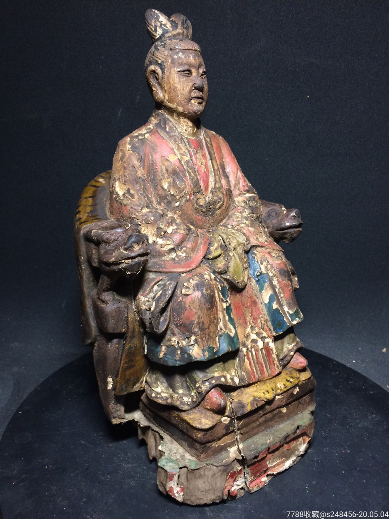 老木雕神像造像佛像古玩清代文房摆设雕件摆件木器西王母