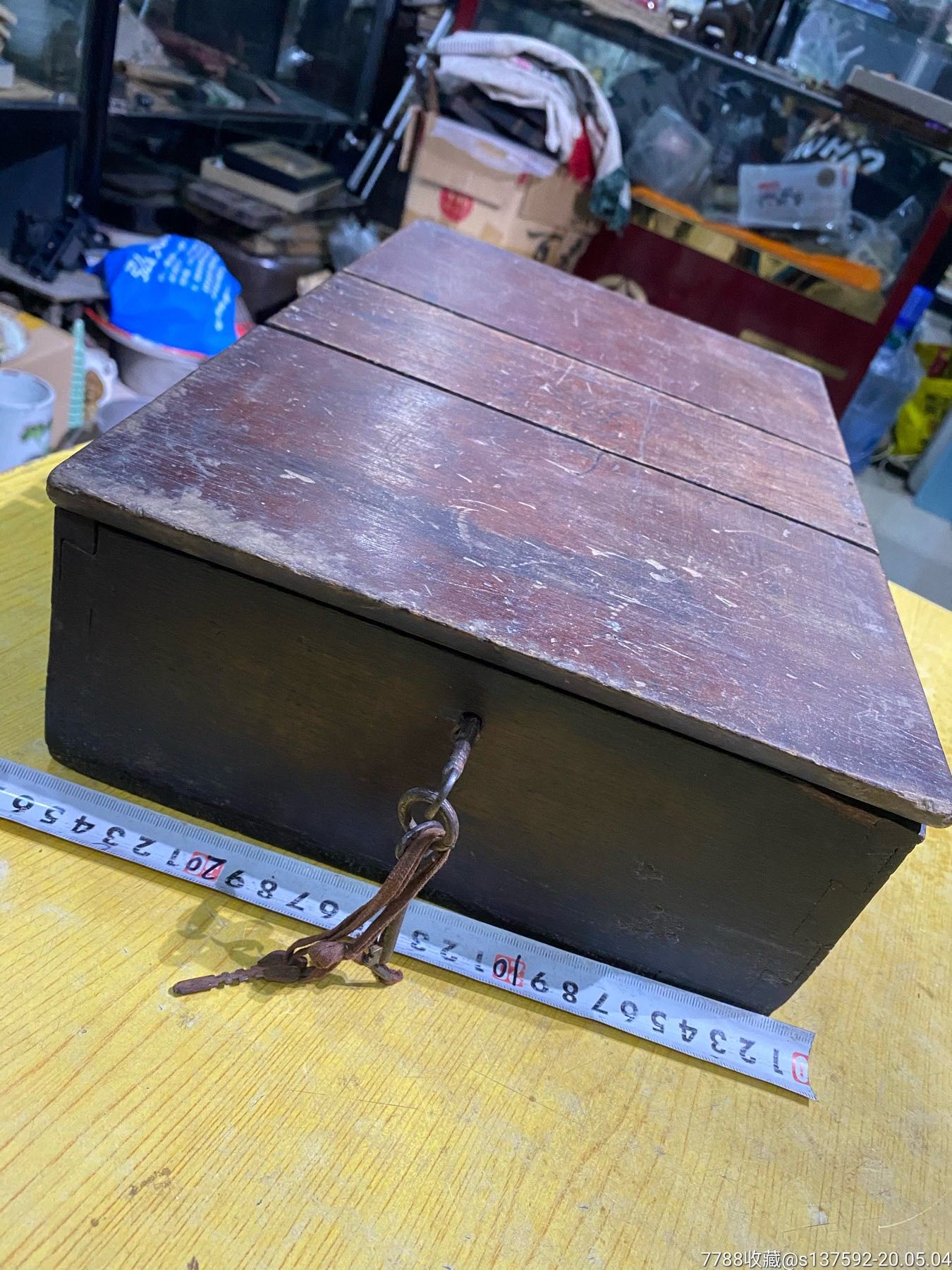 清末民国木盒钱匣子一个_木盒/木匣_第2张_7788瓷器