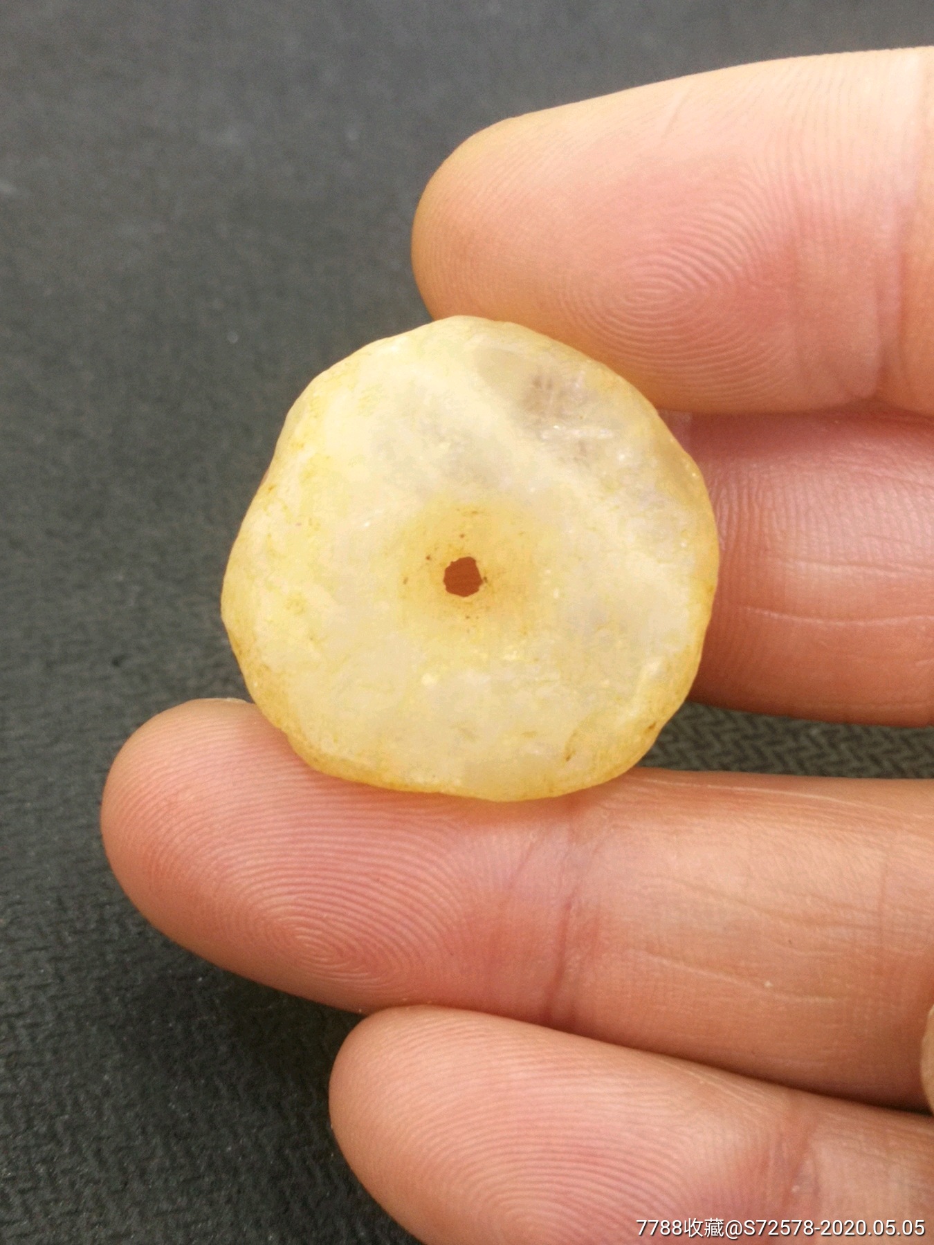 高古千年研磨孔石英水晶珠