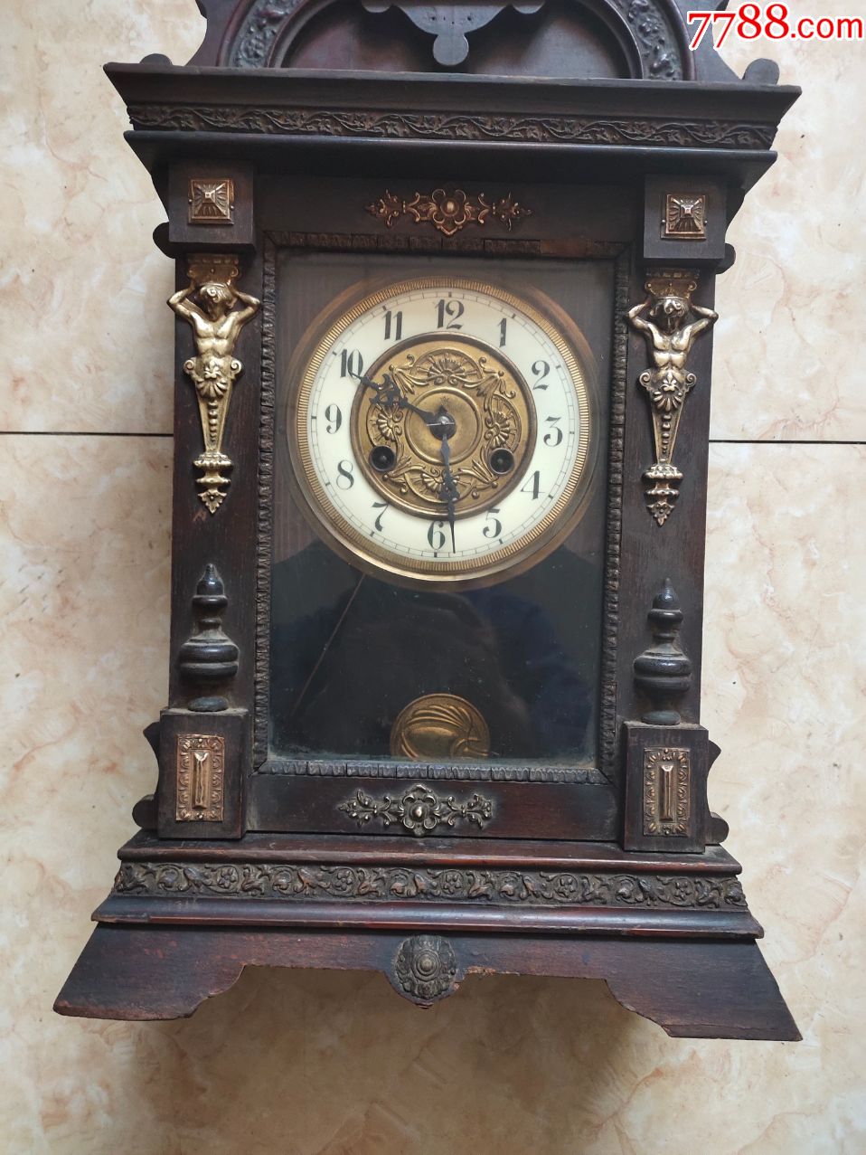 德国宝星瓷盘老座钟;鹰是黑色的