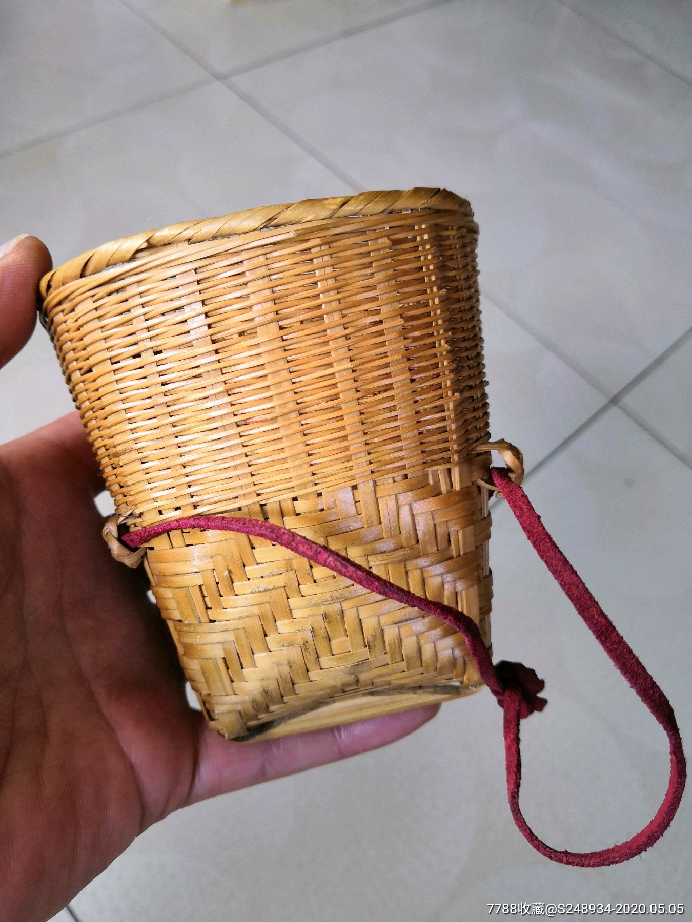 民俗收藏边疆早期全手工多层复编袖珍民族小背篓仅此一件