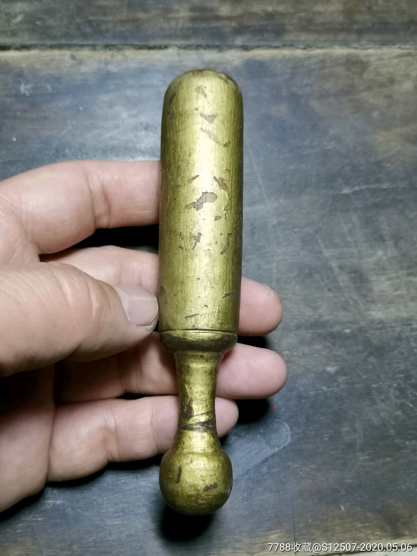 木雕金漆小棒槌