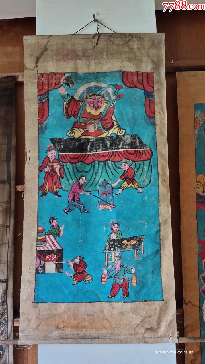 纯手工绘画,人物画监斋菩萨水陆画神像画,移动的敦煌壁画,唐卡