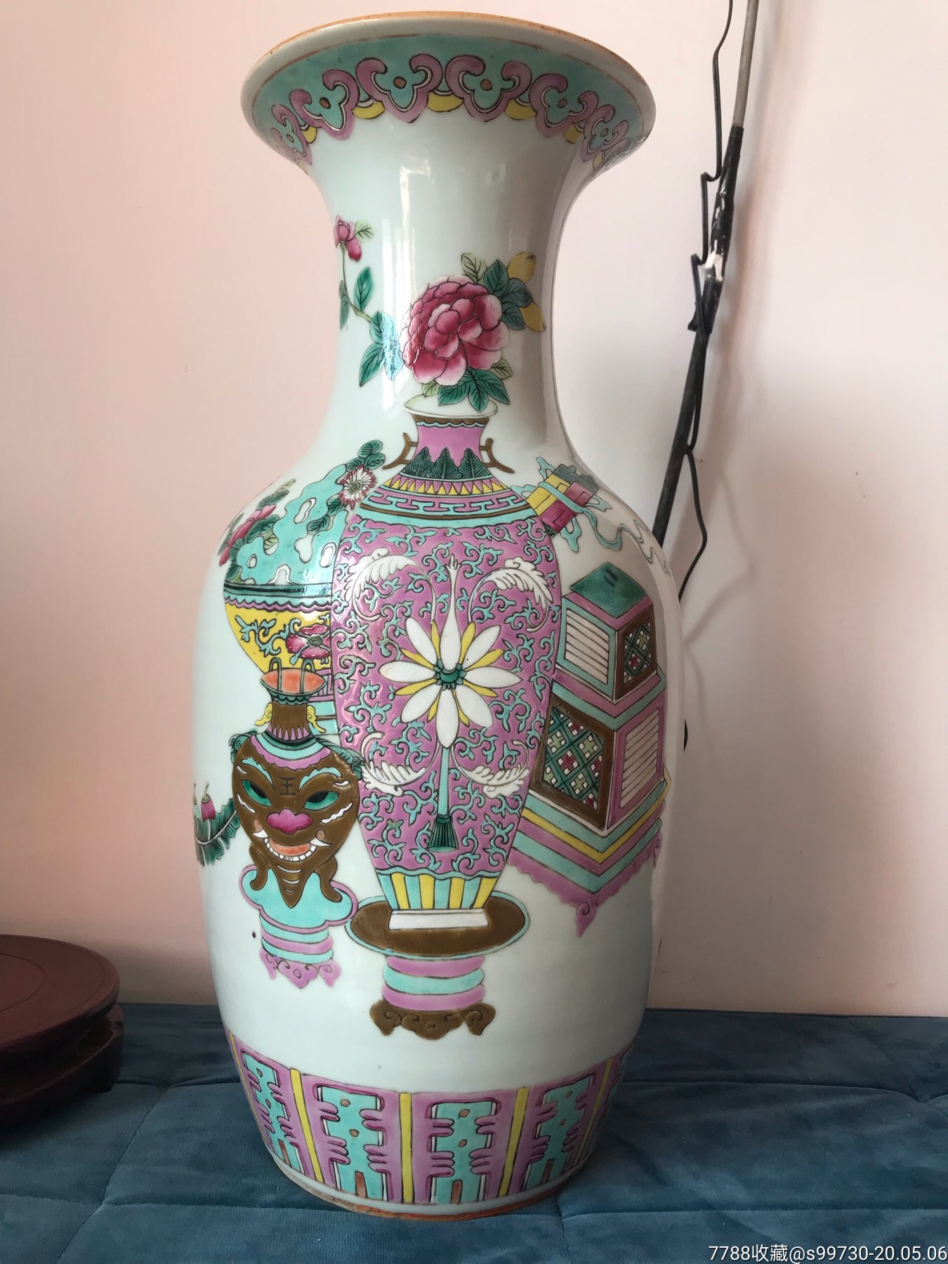 同治光绪博古双面彩无耳赏瓶-价格:13000元-se72852184-彩绘瓷/彩瓷-零售-7788收藏__收藏热线