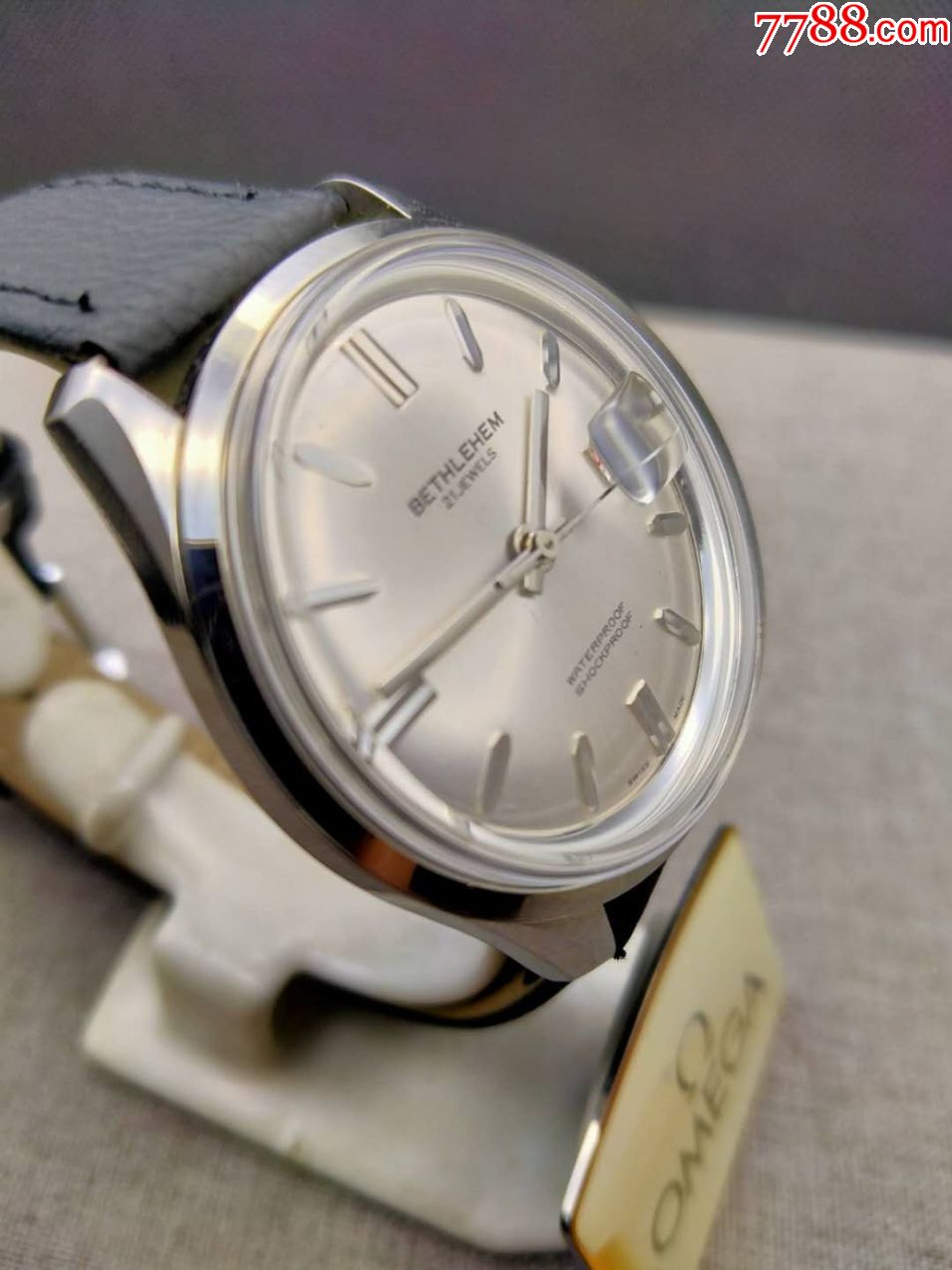 60年代库存品瑞士绝版伯利恒金套筒手卷男士腕表