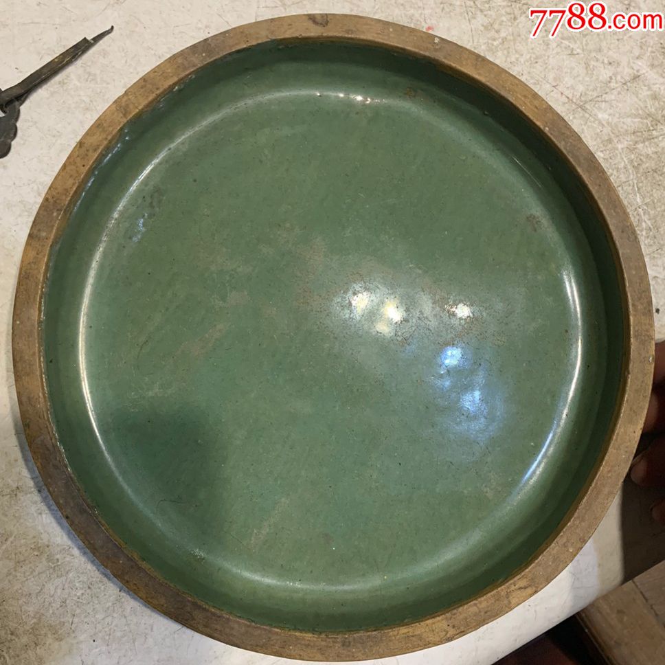 50年代绿釉盘子图片图片